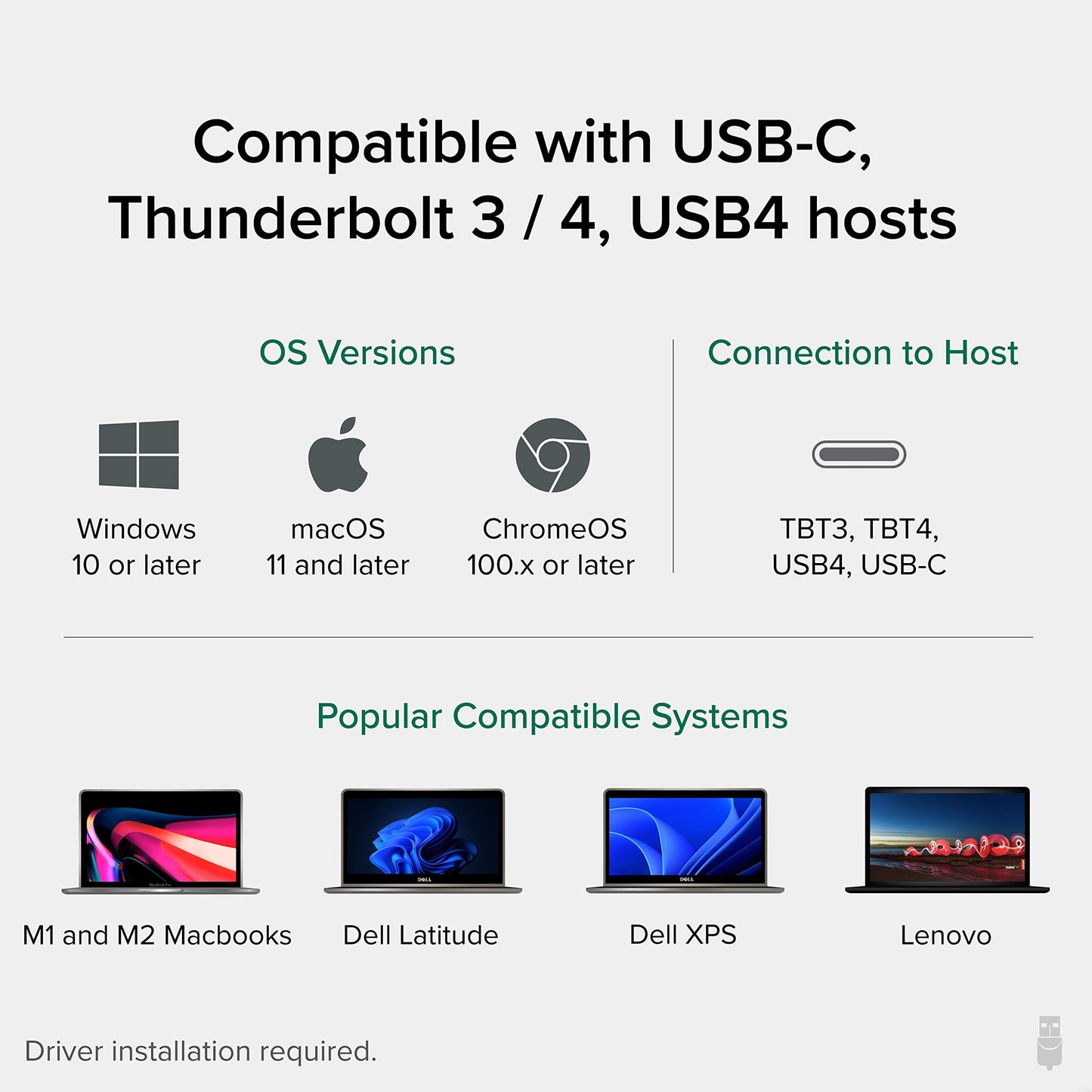 Plugable USB C Triple 4K Display Docking Station with 60W PD, 3x HDMI or 3x