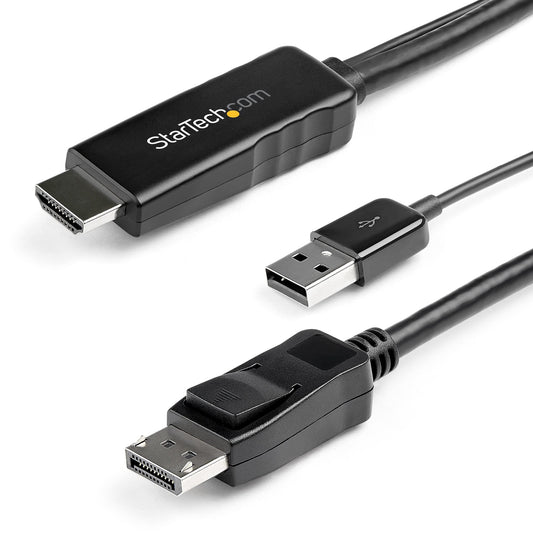 StarTech.com HD2DPMM2M 2m (6.6 ft.) HDMI to DisplayPort Adapter Cable with USB