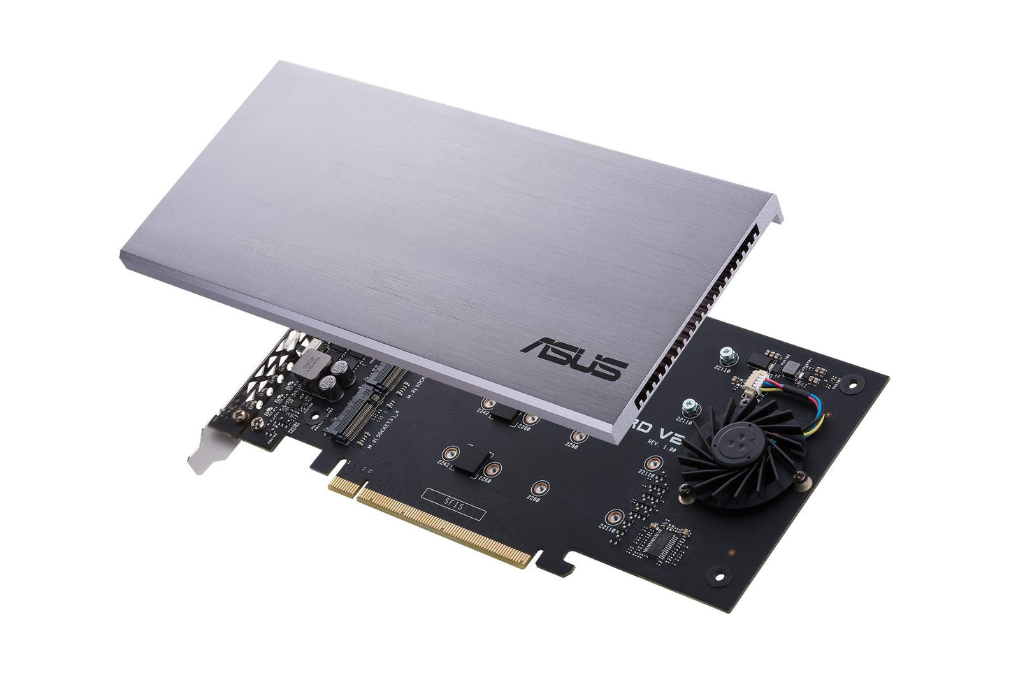 ASUS Hyper M.2 x16 PCIe 3.0 x4 Expansion Card V2 supports 4 NVMe M.2