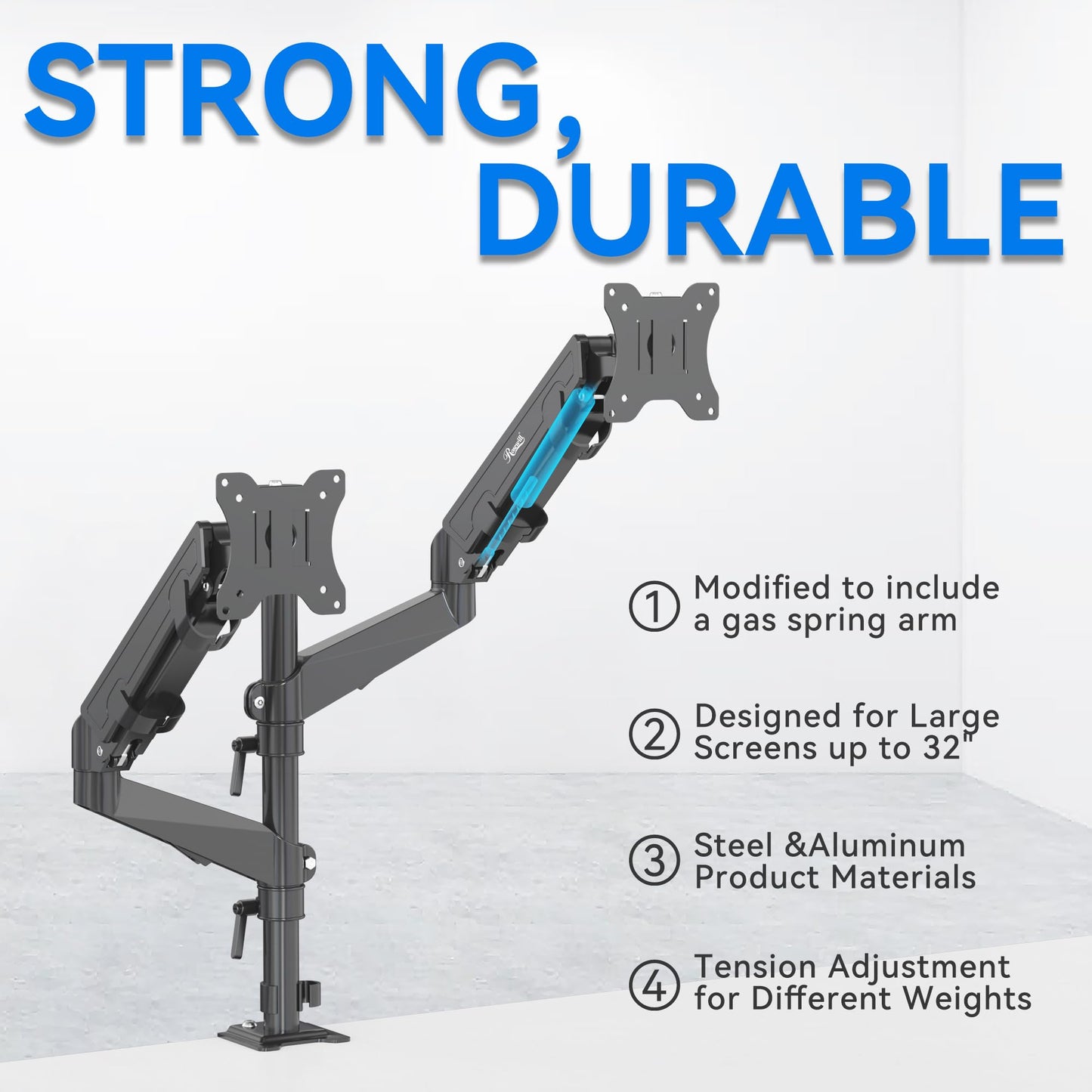 Rosewill Dual Monitor Mount, 15 -32 Inch Monitor Mount 2 Monitors, Ergonomic