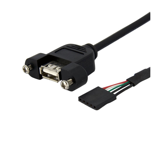 StarTech.com USBPNLAFHD1 Black Panel Mount USB Cable - USB A to Motherboard