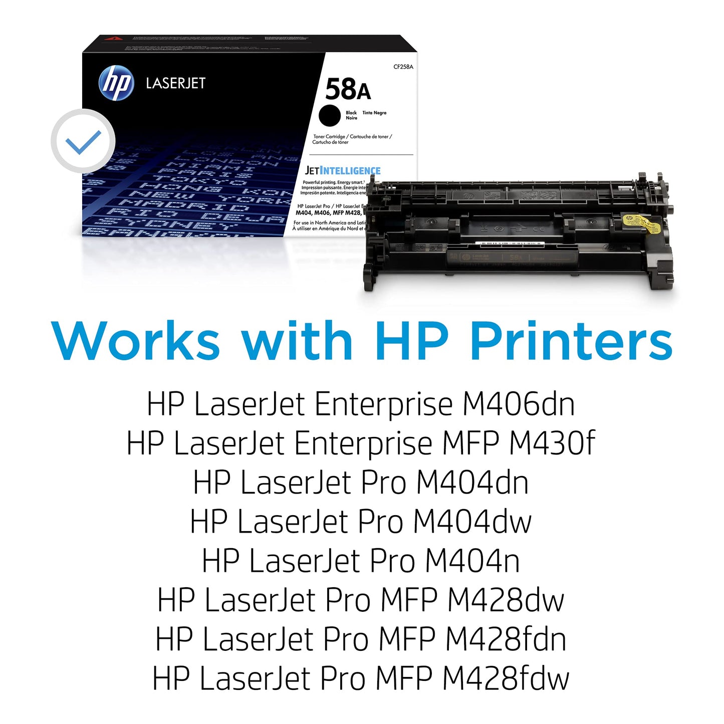 Black Toner Cartridge for HP CF258A LaserJet Pro M404dn, LaserJet Pro M404dw,