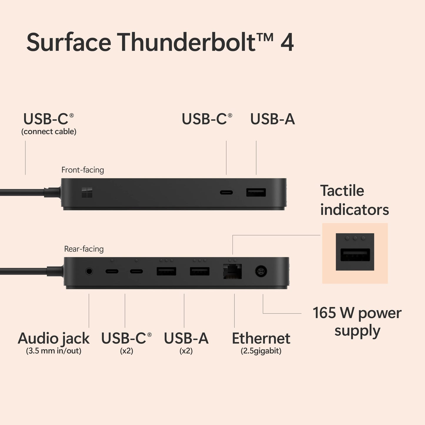 Microsoft Surface Thunderbolt 4 Docking Station - Black (T8H-00001)