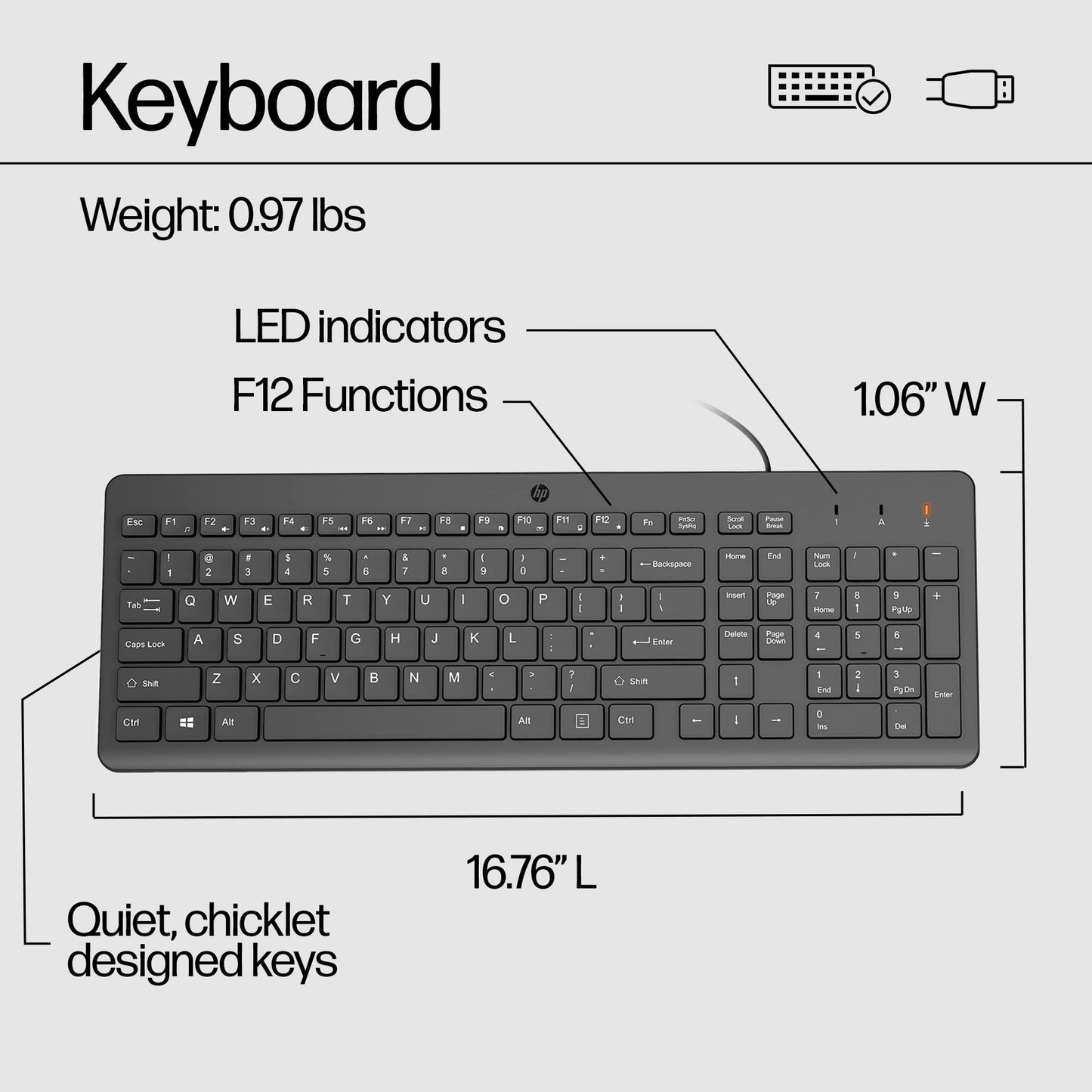 HP 150 Wired Mouse and Keyboard Combo 240J7AA