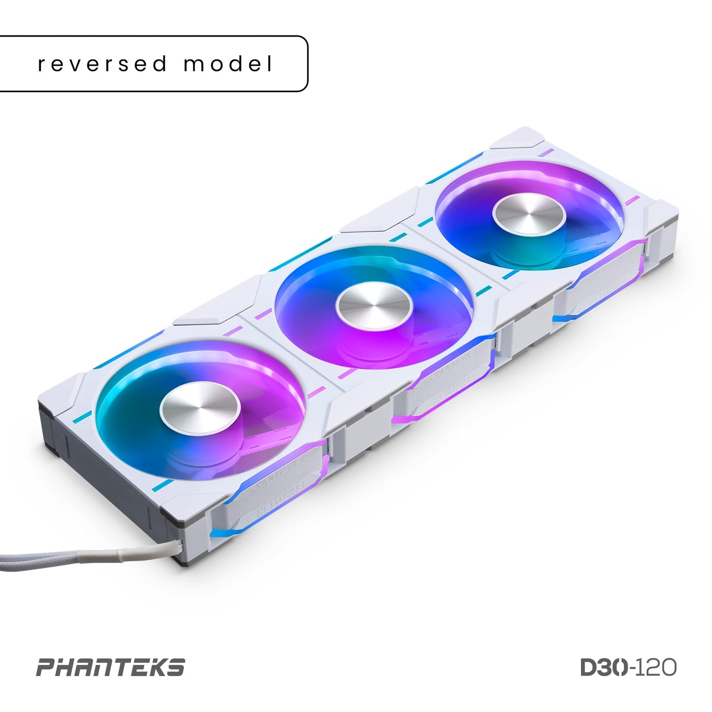 Phanteks D30-120 DRGB PWM FAN 3Pack, Reverse Airflow Model,Premium D-RGB