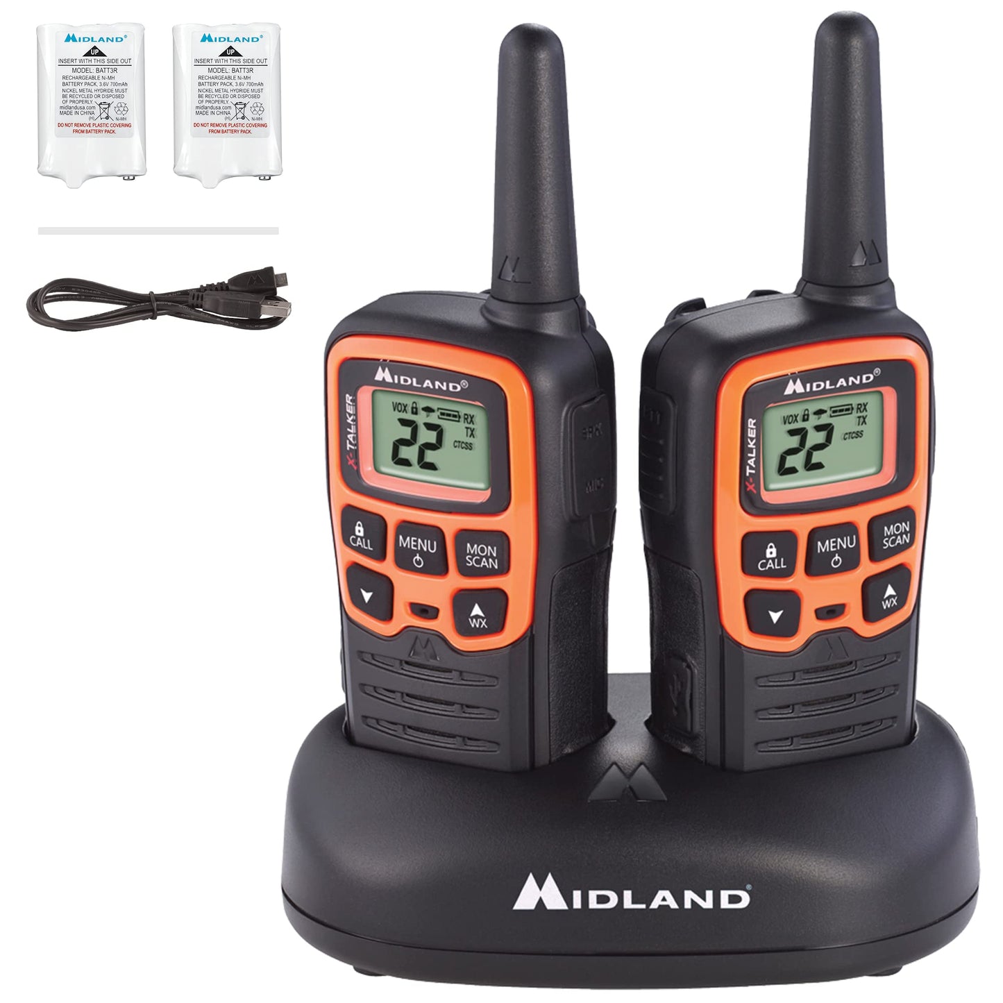 MIDLAND RADIO T51VP3 Portable Two Way Radios,0.5W,22 Ch G4700617