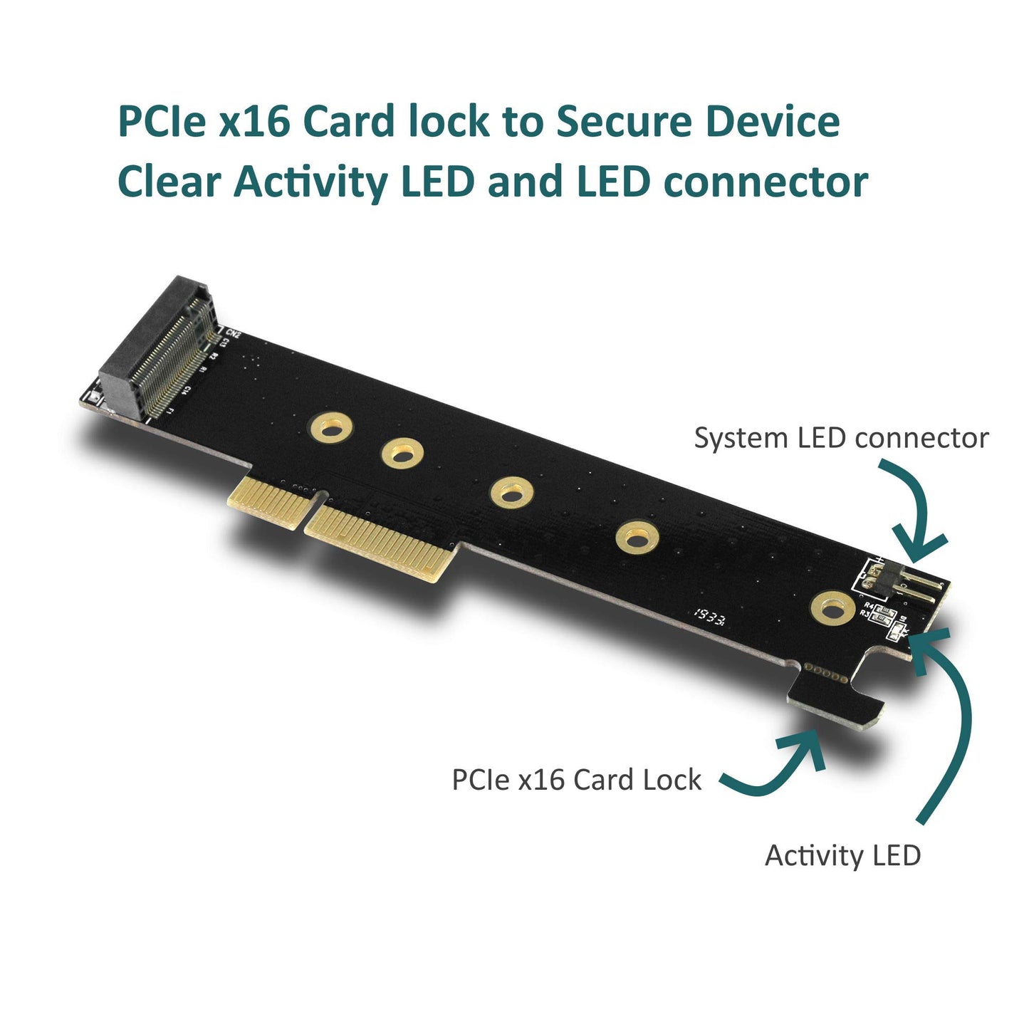 VANTEC UGT-M2PC130 M.2 NVMe PCIe x4 Low Profile Adapter With 110 Length Support