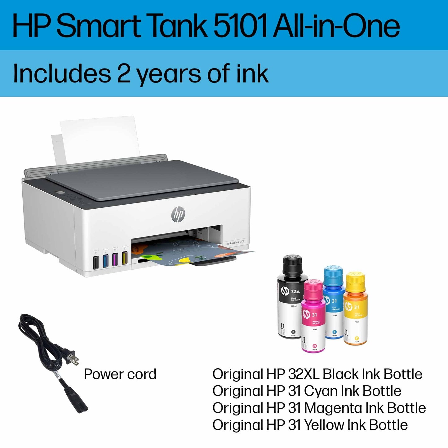 HP Smart Tank 5101 All-In-One Wireless Thermal Inkjet Color Printer