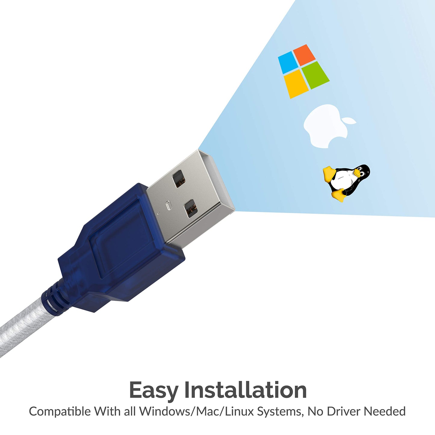 SABRENT USB 2.0 to Serial (9-Pin) DB-9 RS-232 Converter Cable, Prolific Chipset,