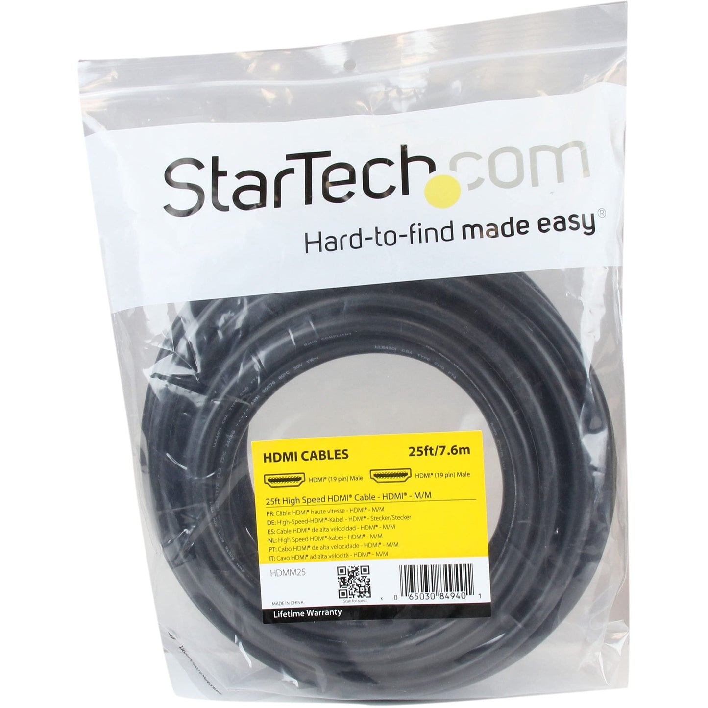 StarTech.com HDMM25 25 ft High Speed HDMI Cable - Ultra HD 4k x 2k HDMI Cable -