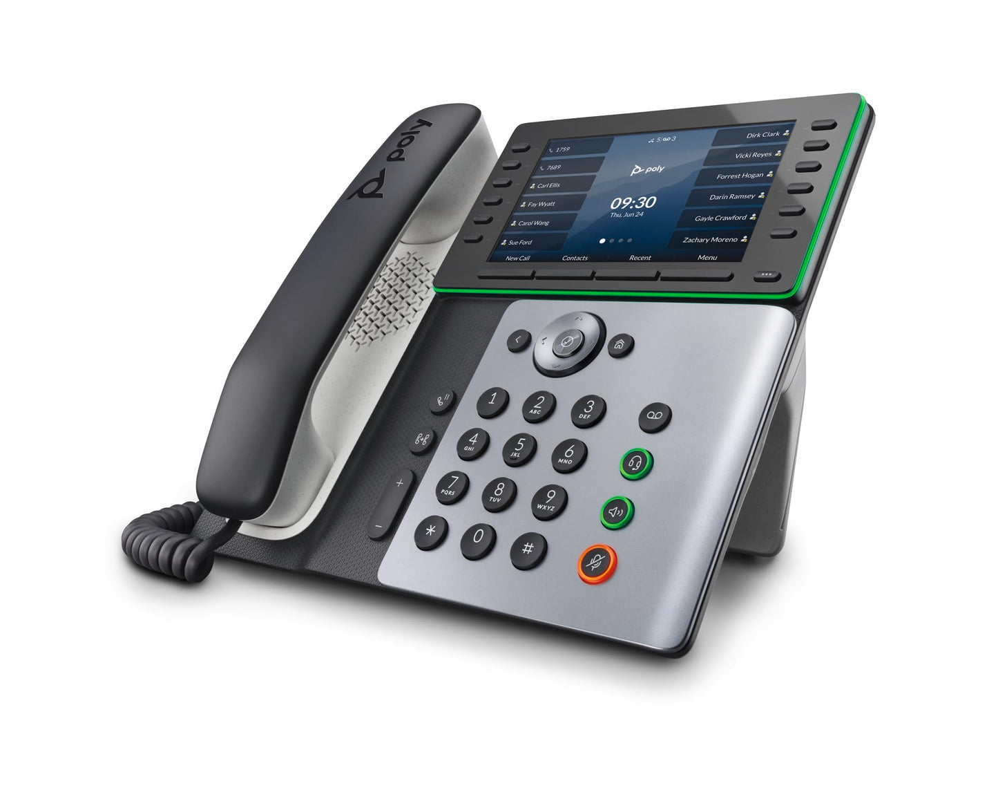 HP Poly Edge E500 IP Phone Corded Desktop Black TAA Compliant VoIP 2x Network