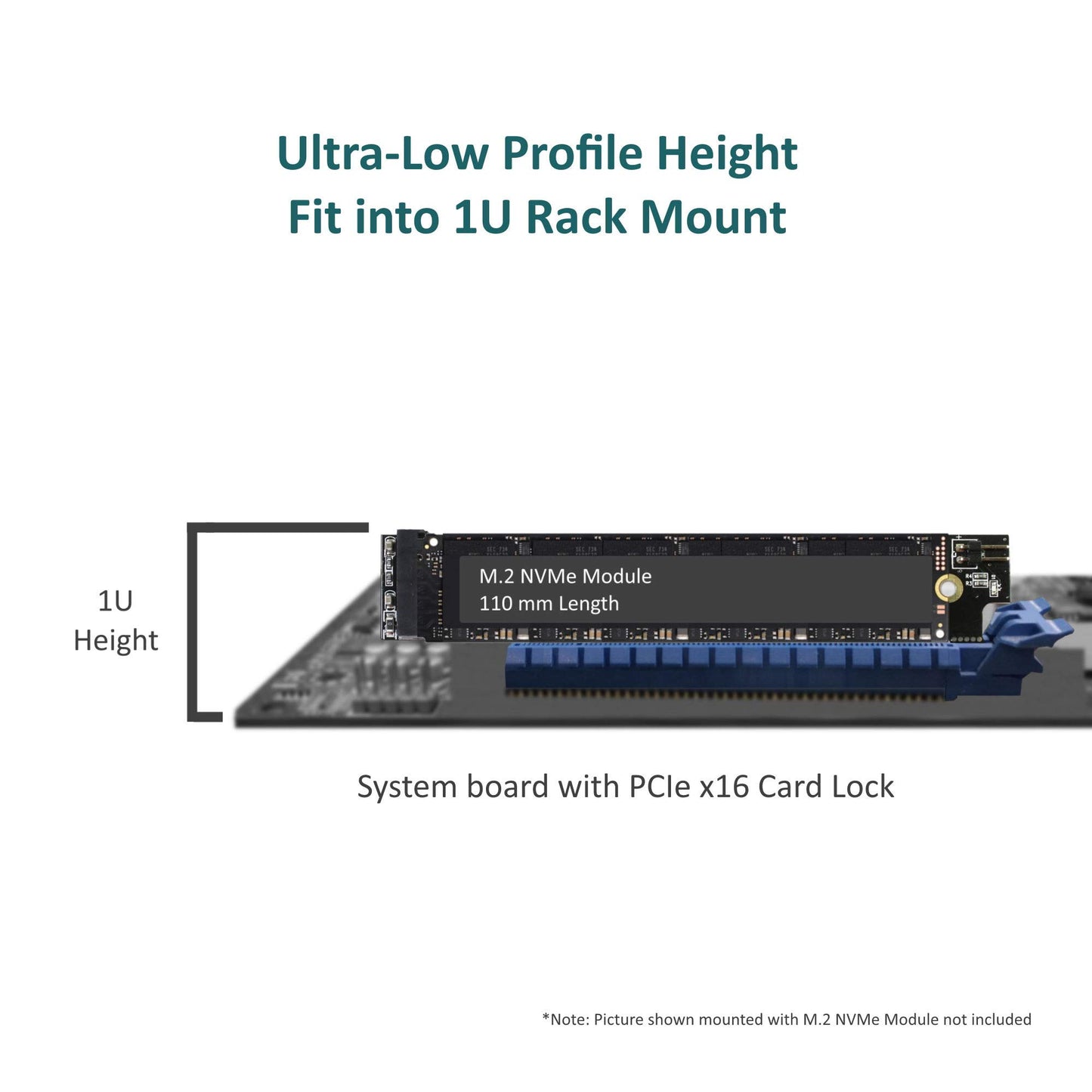 VANTEC UGT-M2PC130 M.2 NVMe PCIe x4 Low Profile Adapter With 110 Length Support