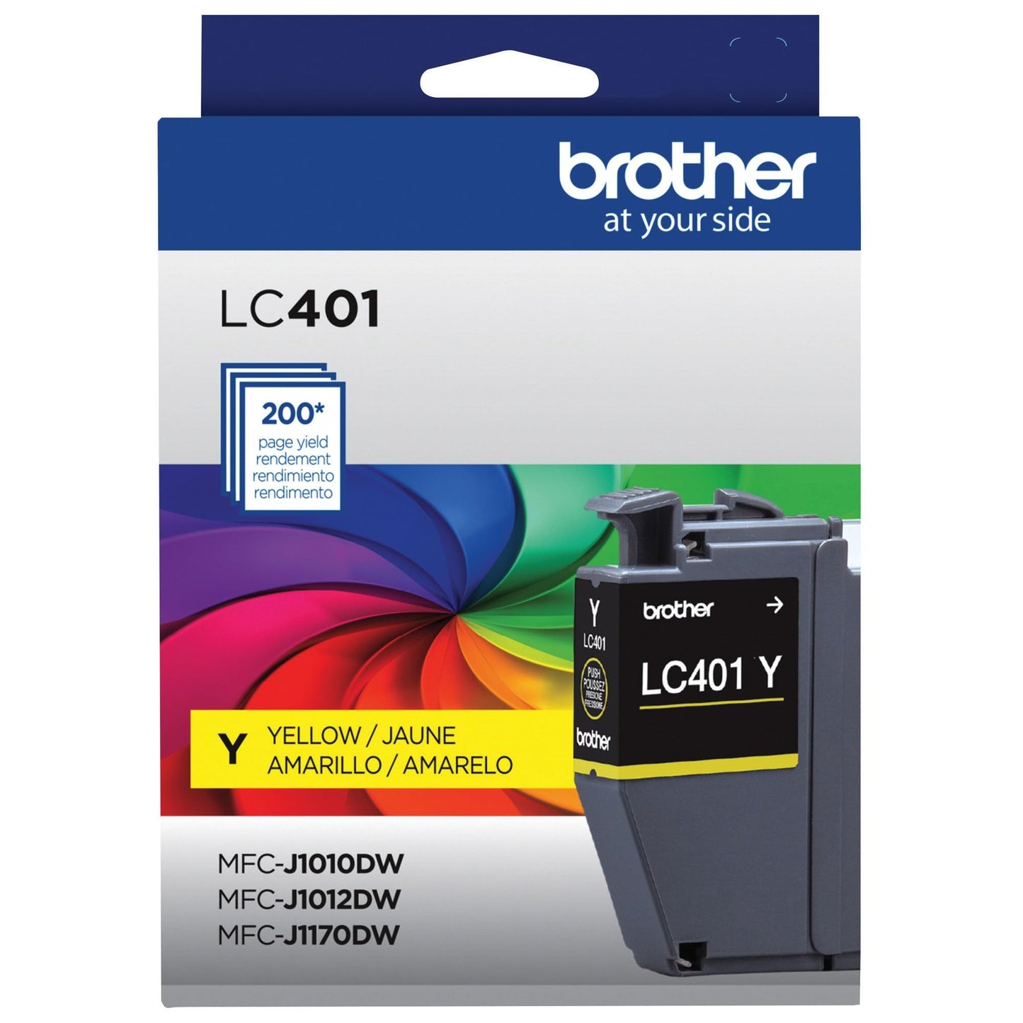 Brother LC401 Yellow Standard Yield Ink Cartridge Prints Up to 200 Pages