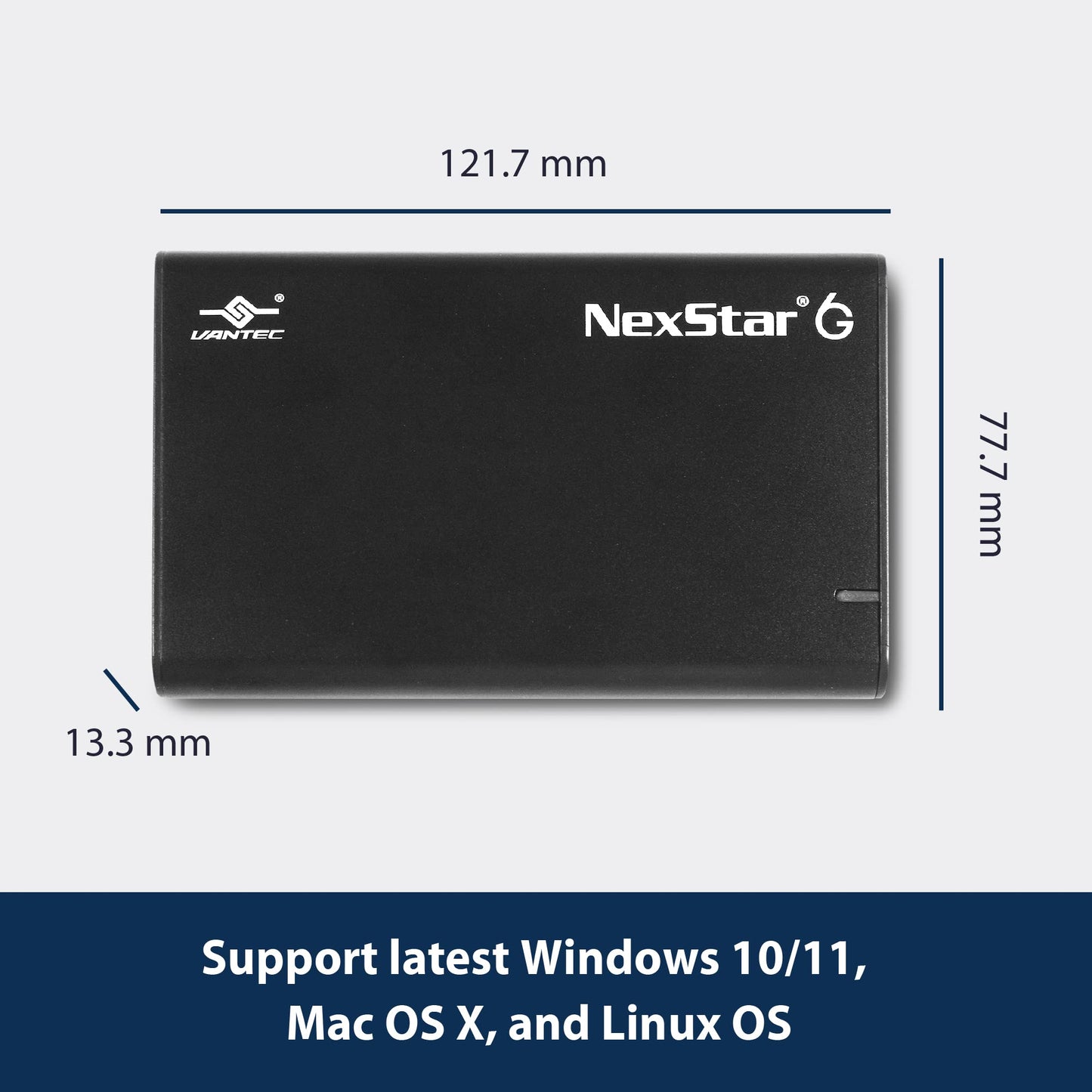 Vantec NexStar 6G 2.5” SATA III to USB 3.2 Gen1 External SSD/HDD Enclosure