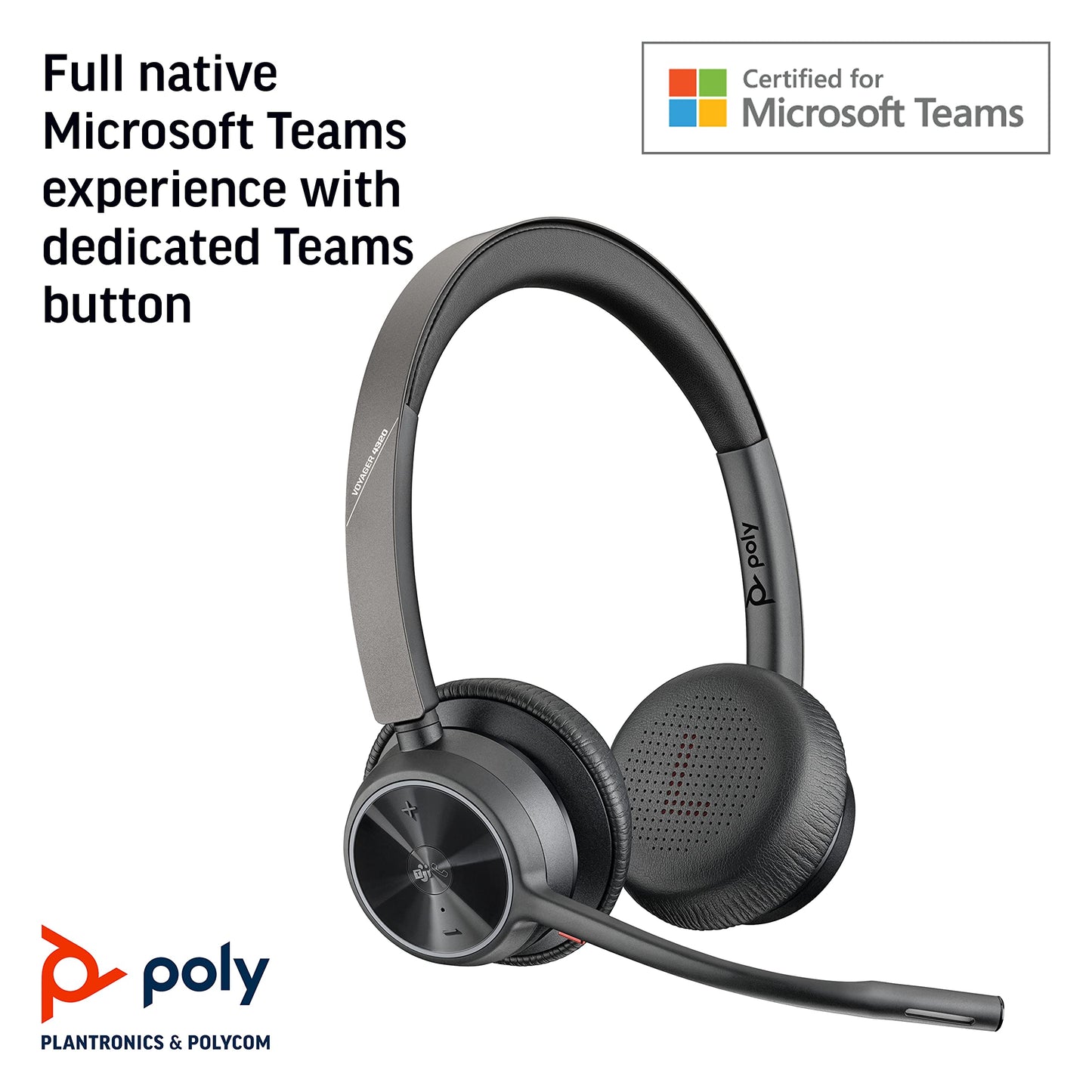 Hp Poly Voyager 4320 Microsoft Teams Certified USB-C Headset +BT700 dongle Siri,