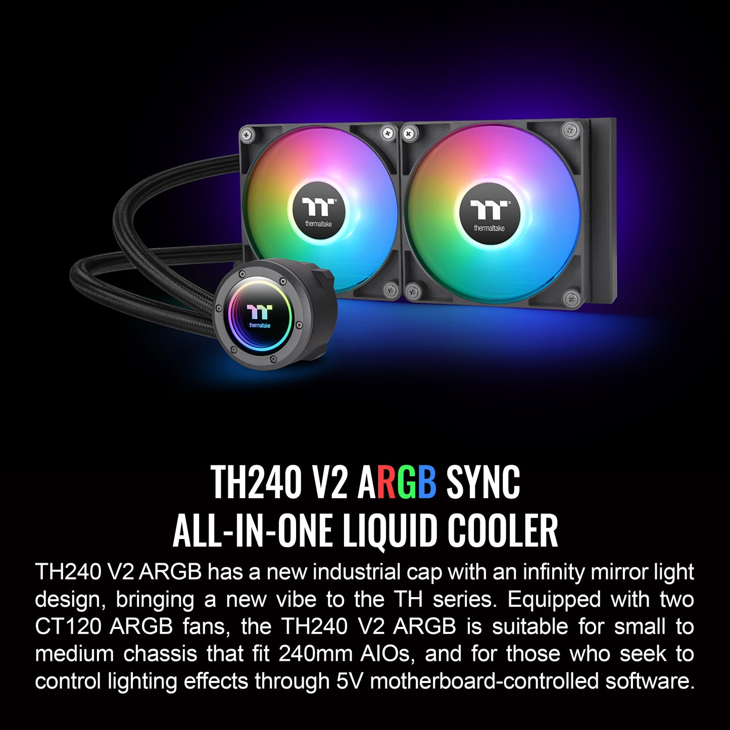 Thermaltake TH240 ARGB Sync V2 CPU Liquid Cooler/AlO Liquid Cooling/Fan