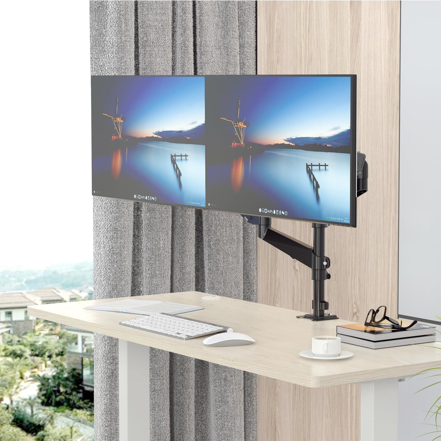 Rosewill Dual Monitor Mount, 15 -32 Inch Monitor Mount 2 Monitors, Ergonomic