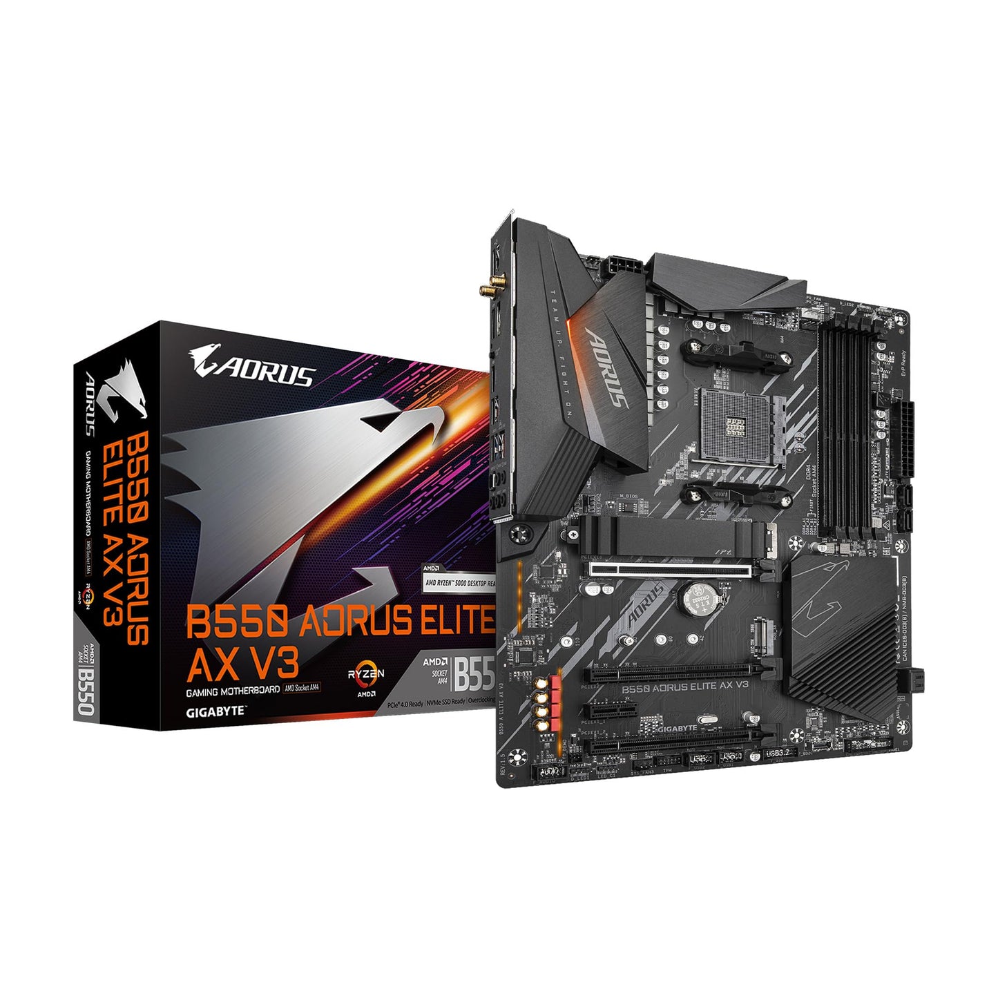 GIGABYTE B550 AORUS ELITE AX V3 AM4 AMD B550 ATX Motherboard with Dual M.2, SATA