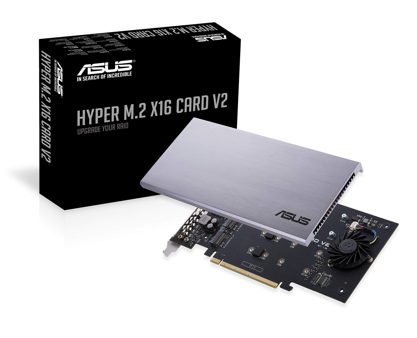 ASUS Hyper M.2 x16 PCIe 3.0 x4 Expansion Card V2 supports 4 NVMe M.2