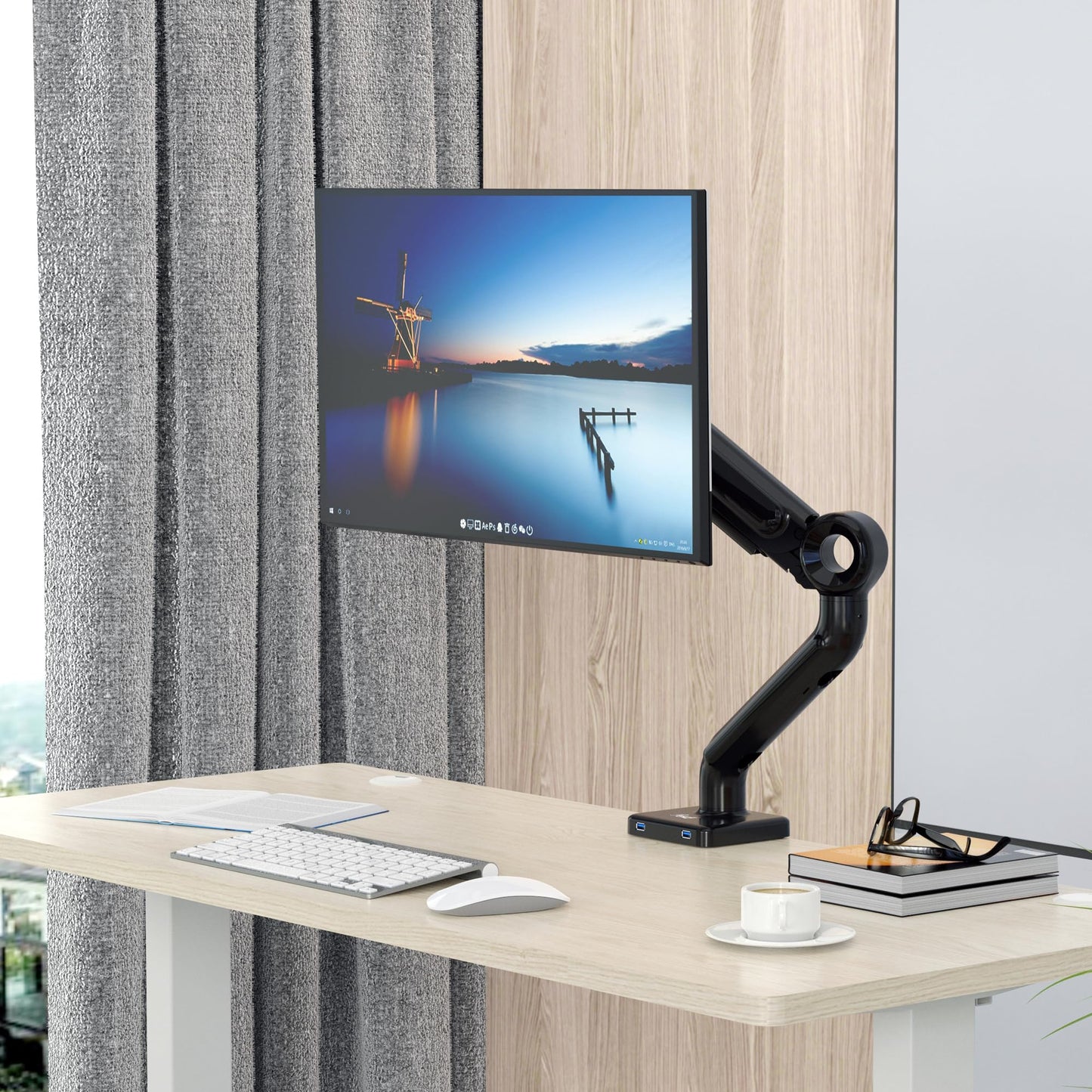 Rosewill Premium Single Monitor Mount, 13 to 35 Inch, 0 to 26.5lbs, Ultrawide