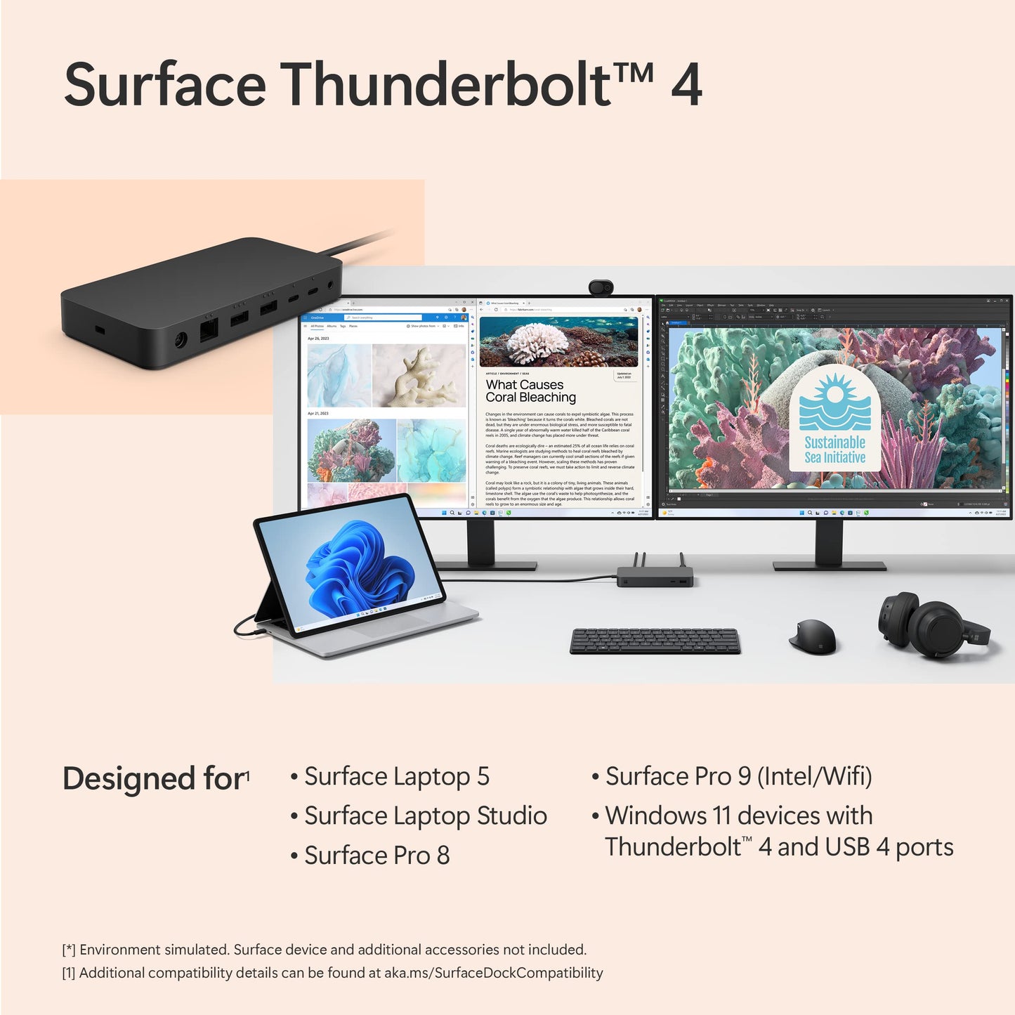 Microsoft Surface Thunderbolt 4 Docking Station - Black (T8H-00001)