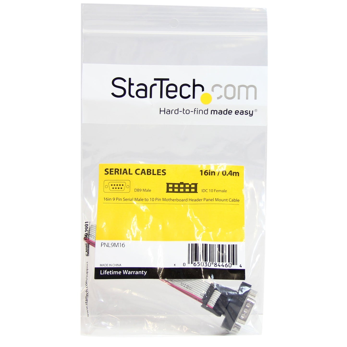 StarTech.com PNL9M16 9 Pin Serial Male to 10 Pin Motherboard Header Panel Mount