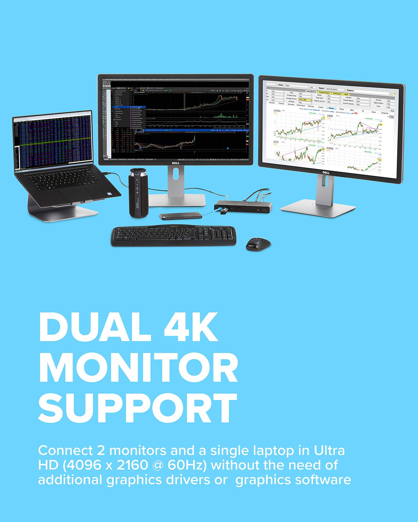 VisionTek VT4000 Universal DUAL 4K USB Laptop Docking Station Mac & Windows