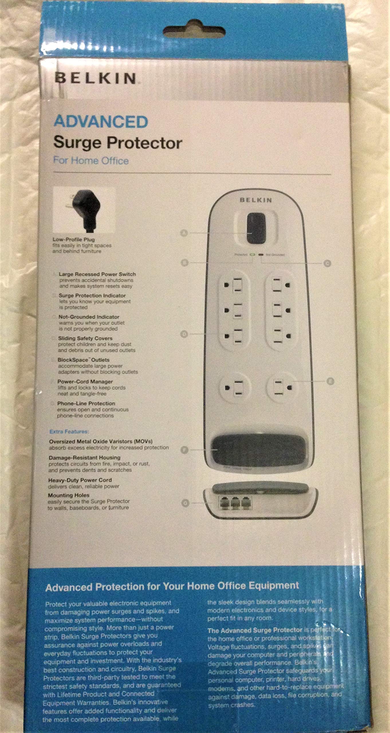 BELKIN BV108200-06 6 ft 8 Outlets 500 J Surge Suppressor