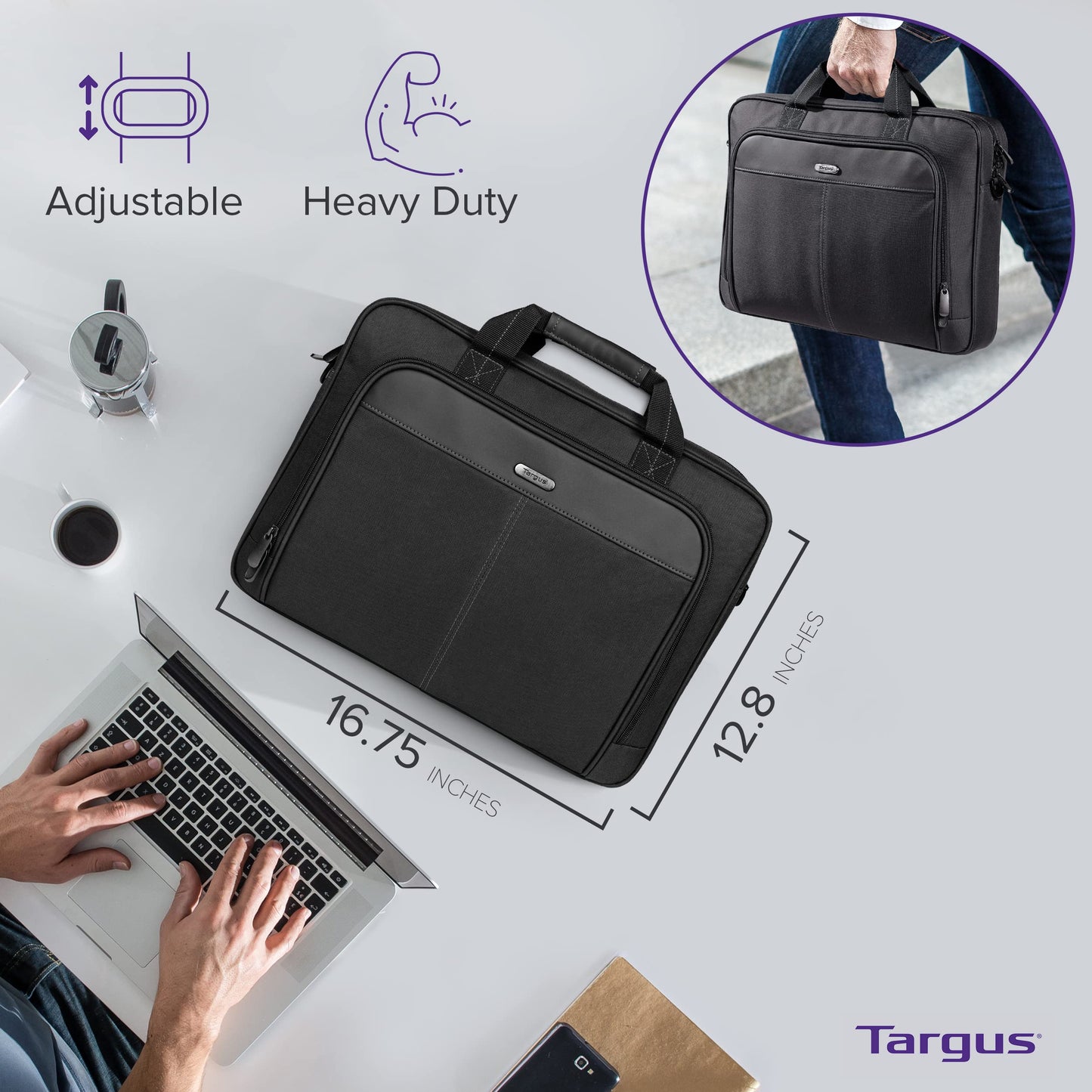 Targus 15.6" Classic Slim Briefcase - TCT027US