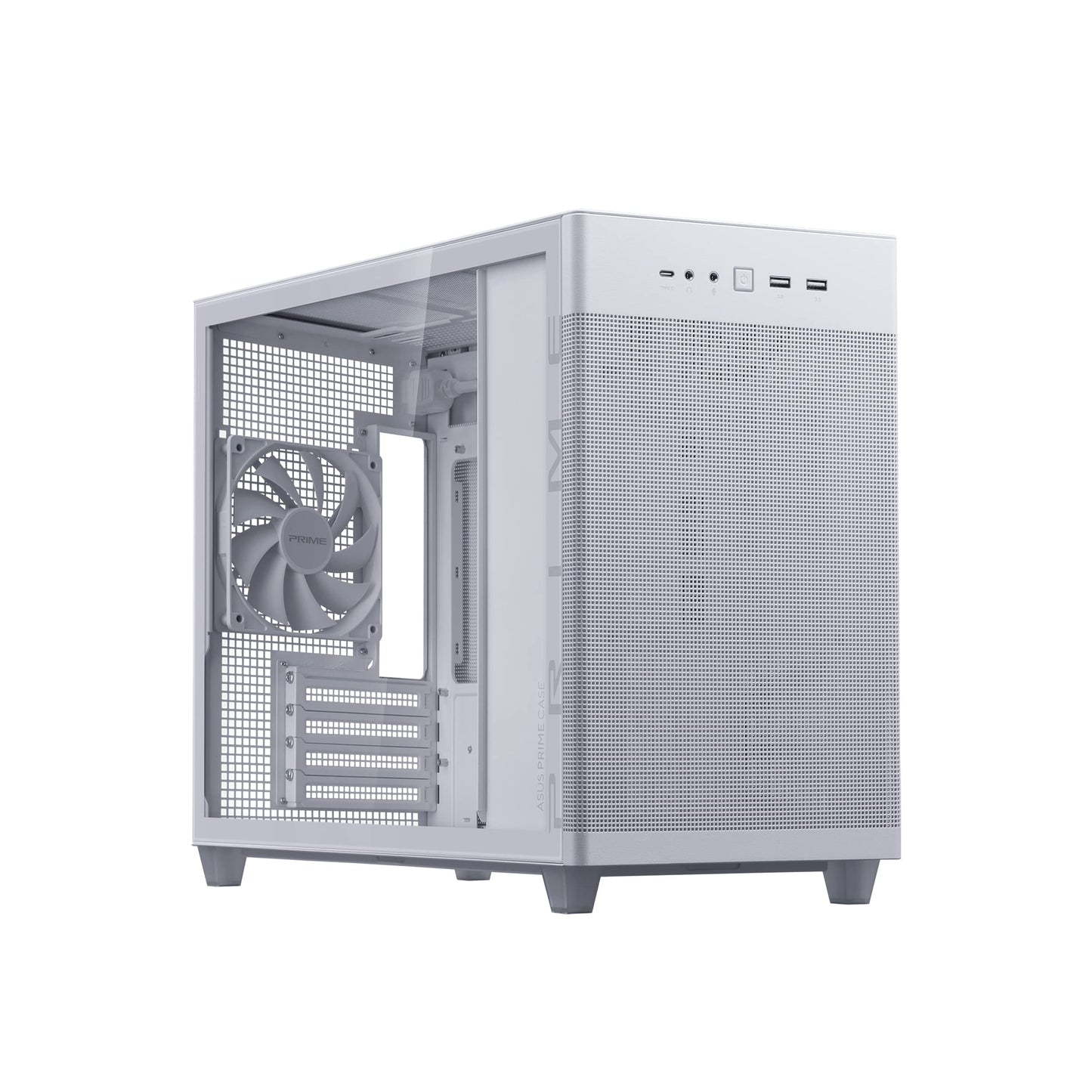 ASUS Prime AP201 White MicroATX Tempered Glass Edition Supports Graphics Cards