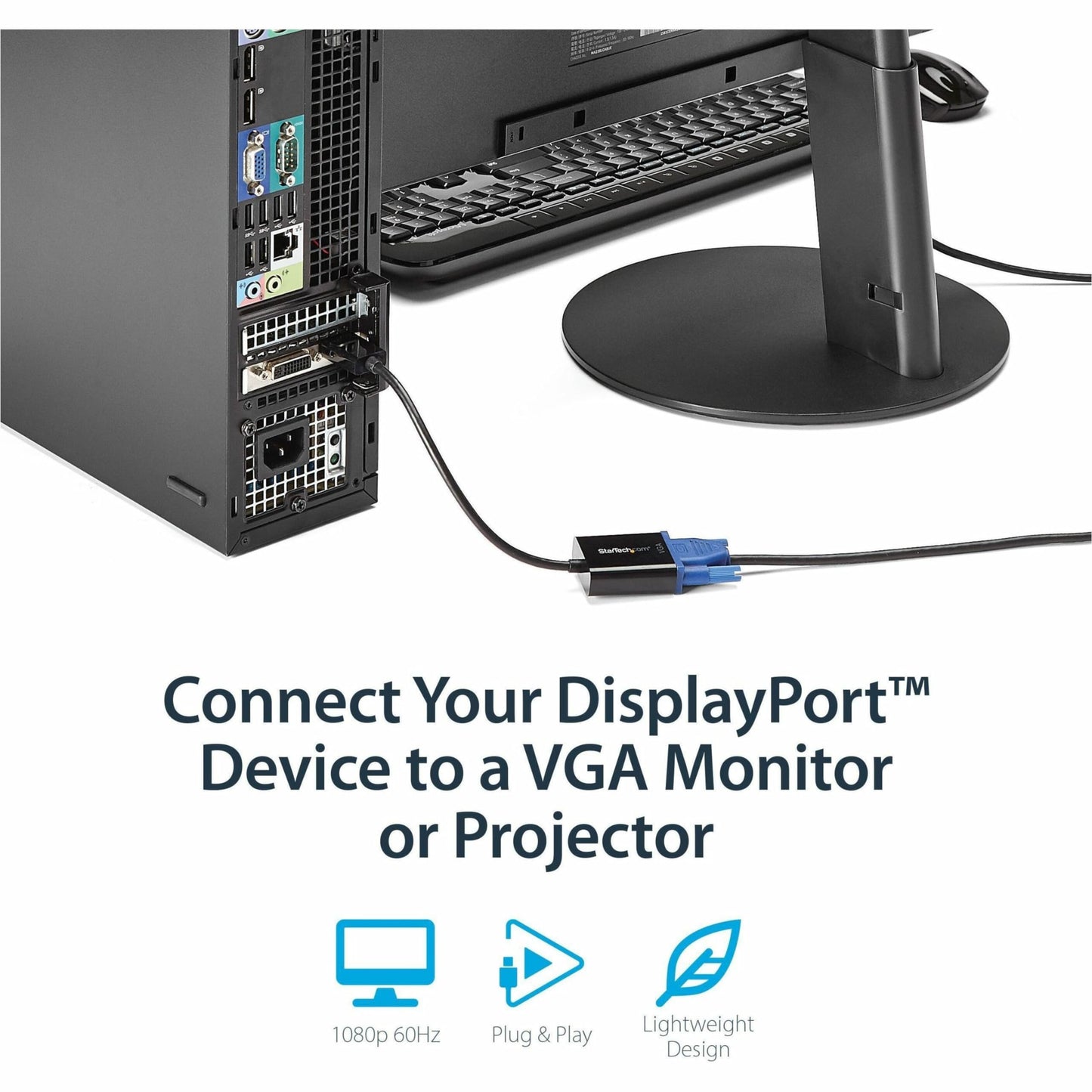 StarTech.com DP2VGA3 DisplayPort to VGA Adapter Converter - DP to VGA - Connect