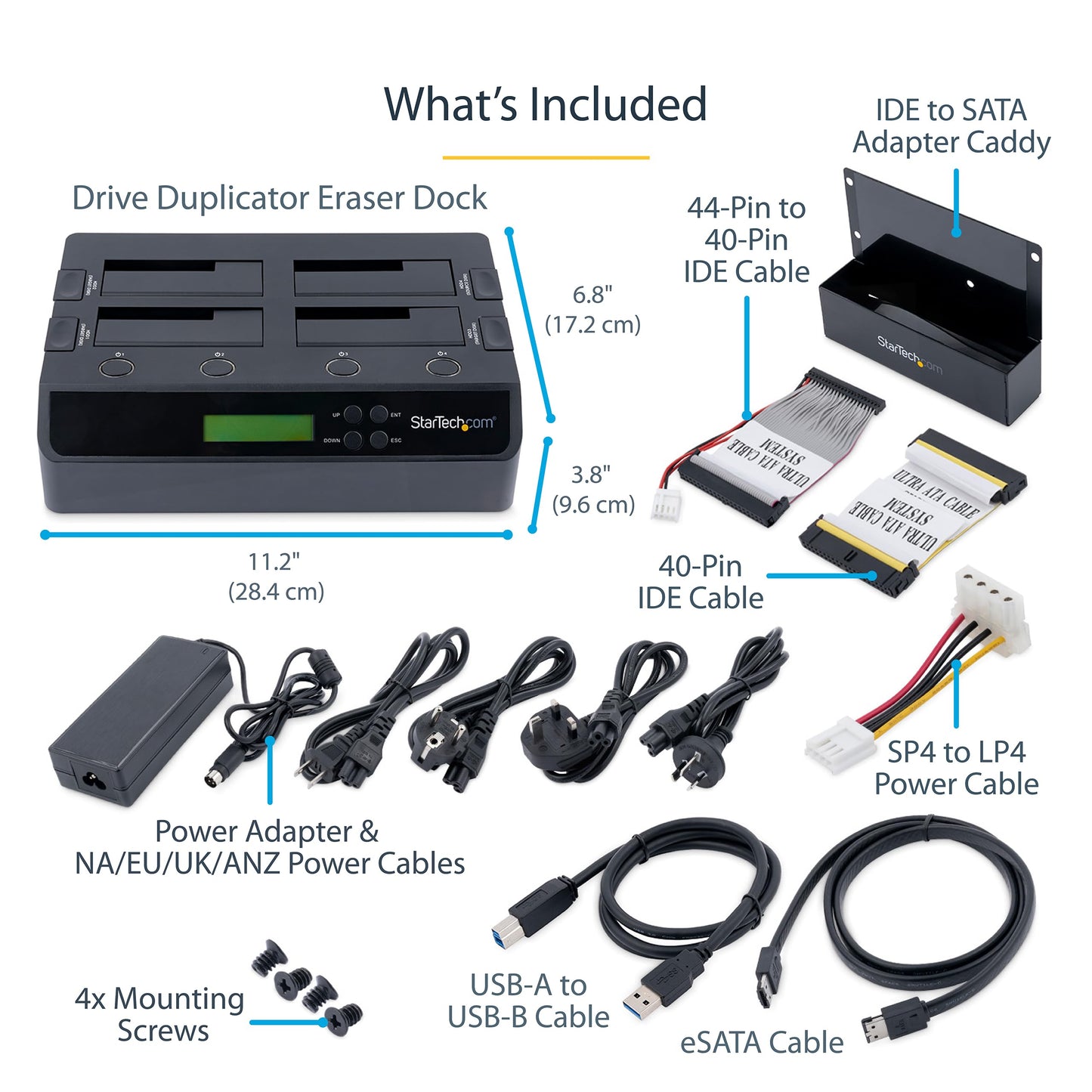 StarTech SATDOCK4U3RE 4 Bay USB 3.0 eSATA to SATA Standalone 1:3 HDD Hard Drive