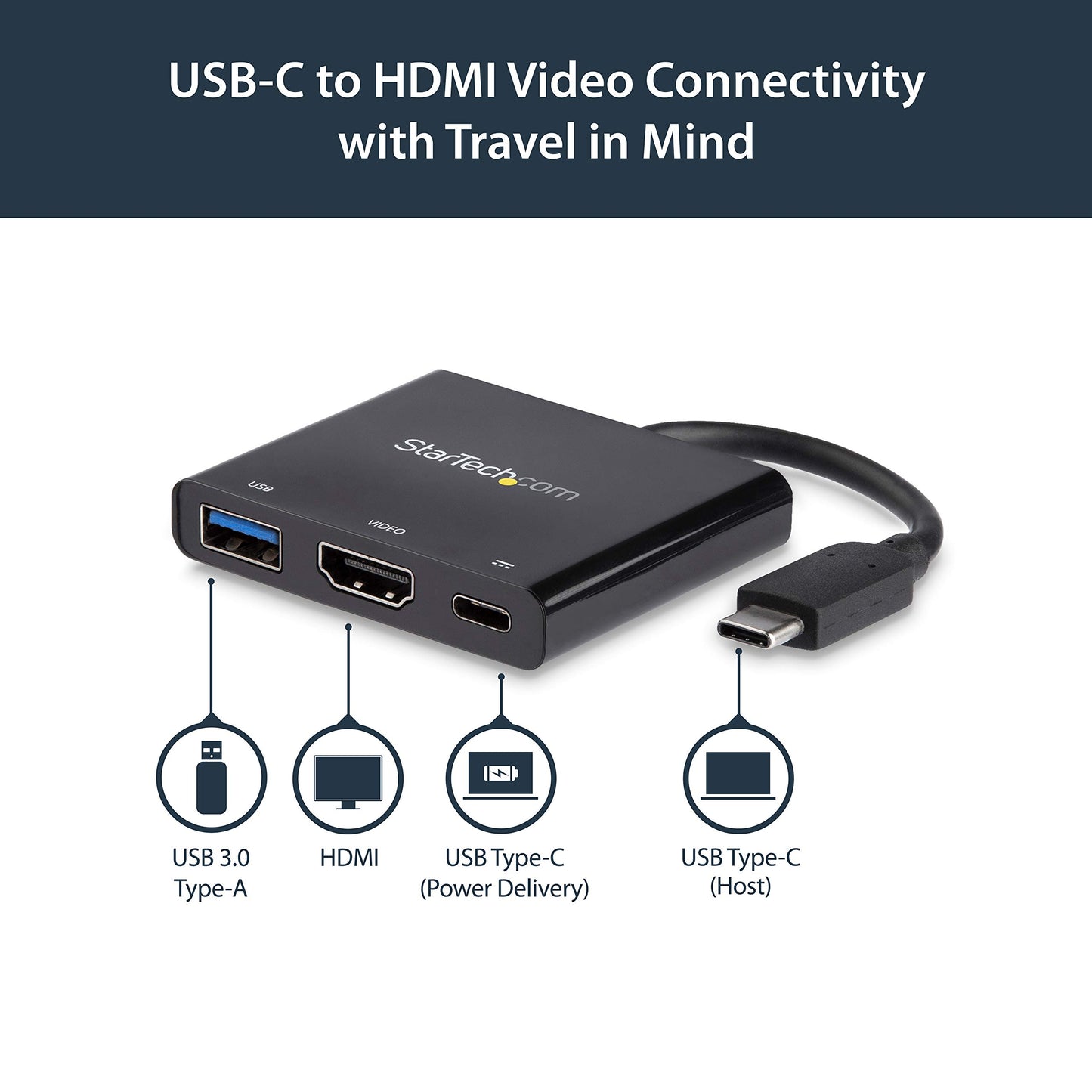 StarTech.com CDP2HDUACP USB-C to HDMI Adapter - 4K 30Hz - Thunderbolt 3