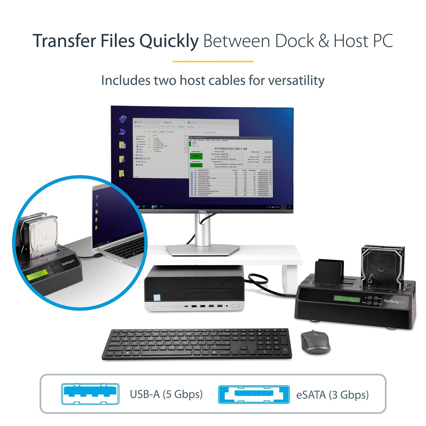 StarTech SATDOCK4U3RE 4 Bay USB 3.0 eSATA to SATA Standalone 1:3 HDD Hard Drive