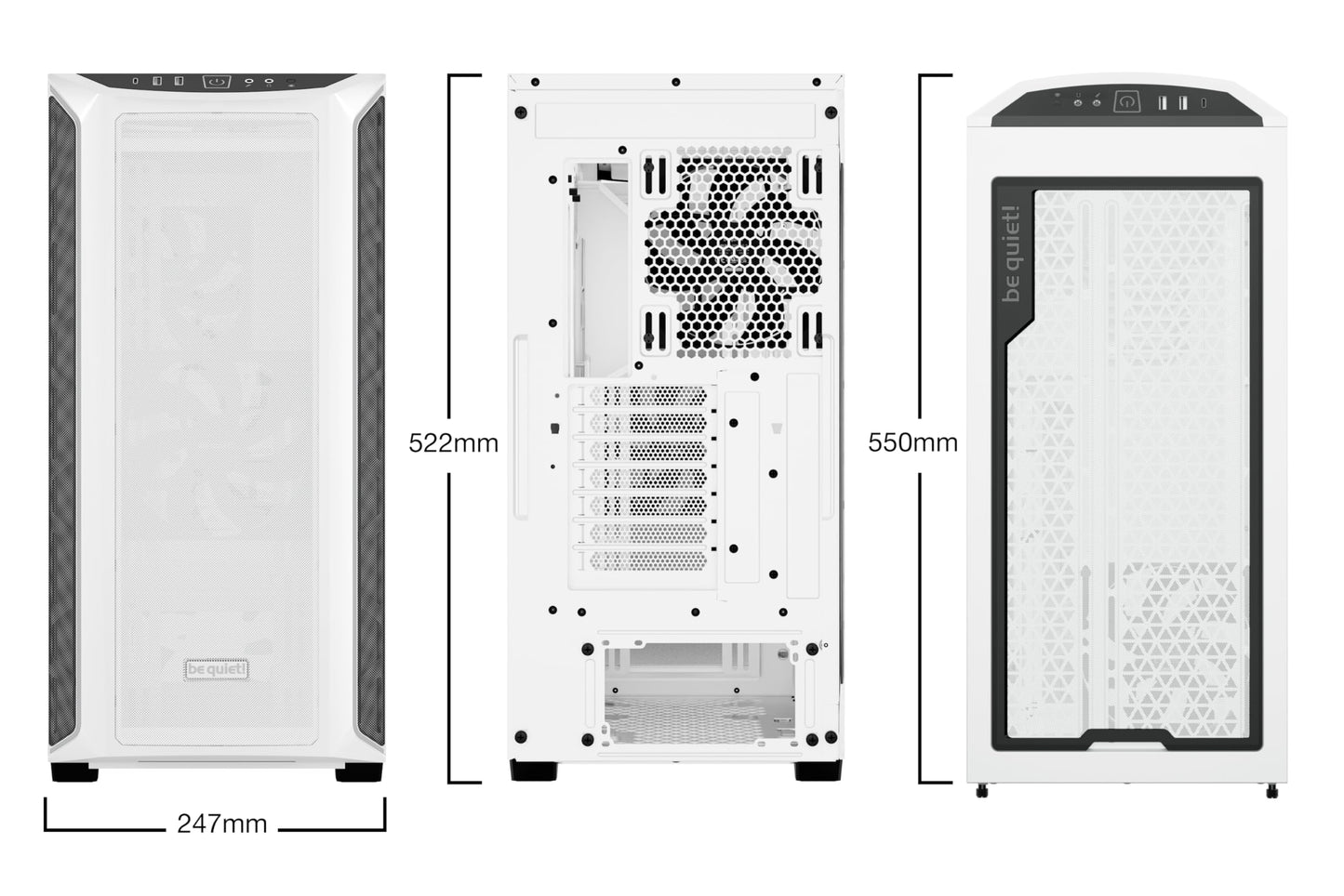 be quiet! Shadow Base 800 DX -ARGB - Mid-Tower PC Gaming Case - 420mm radiators