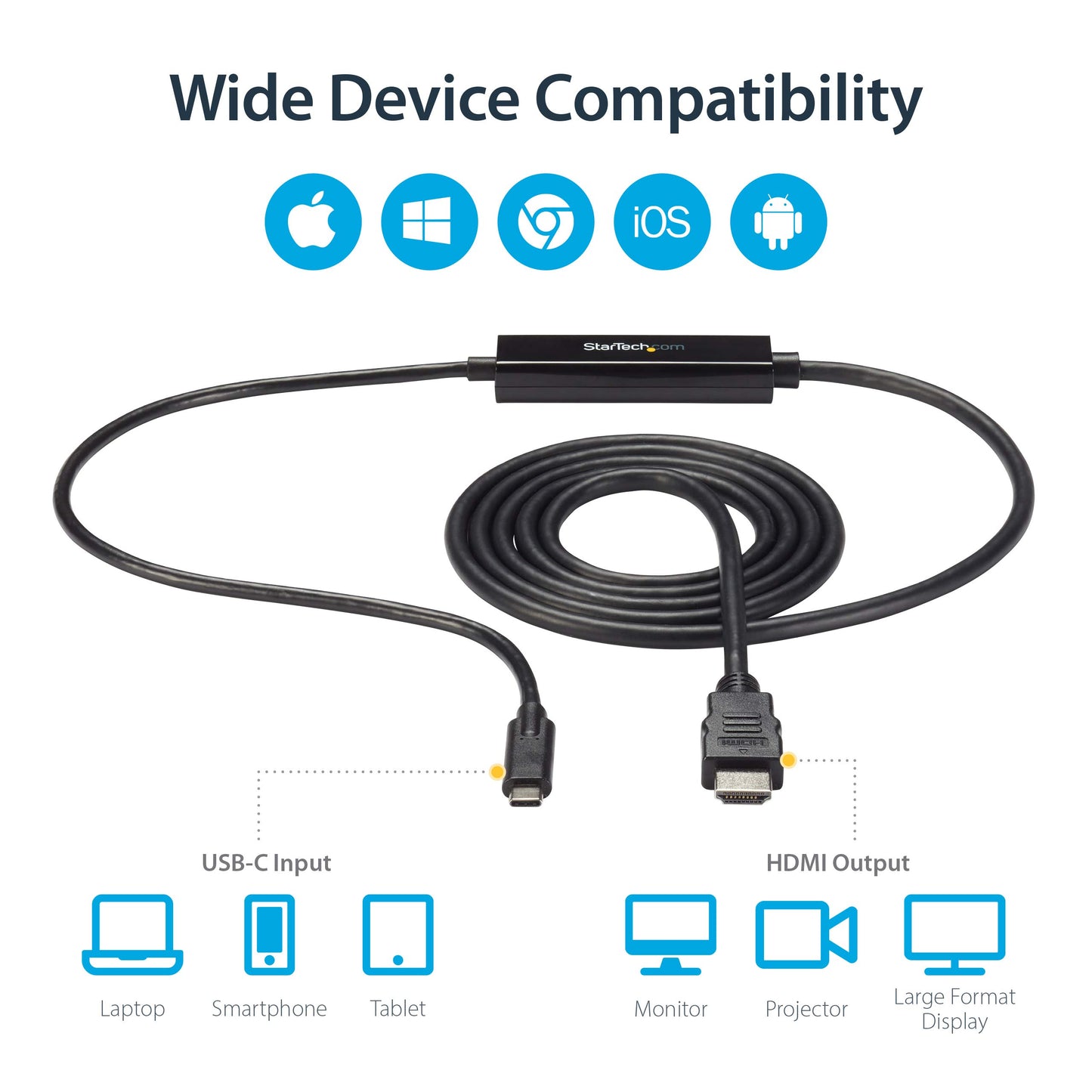 StarTech.com CDP2HDMM2MB USB-C to HDMI Adapter Cable - 4K at 30 Hz