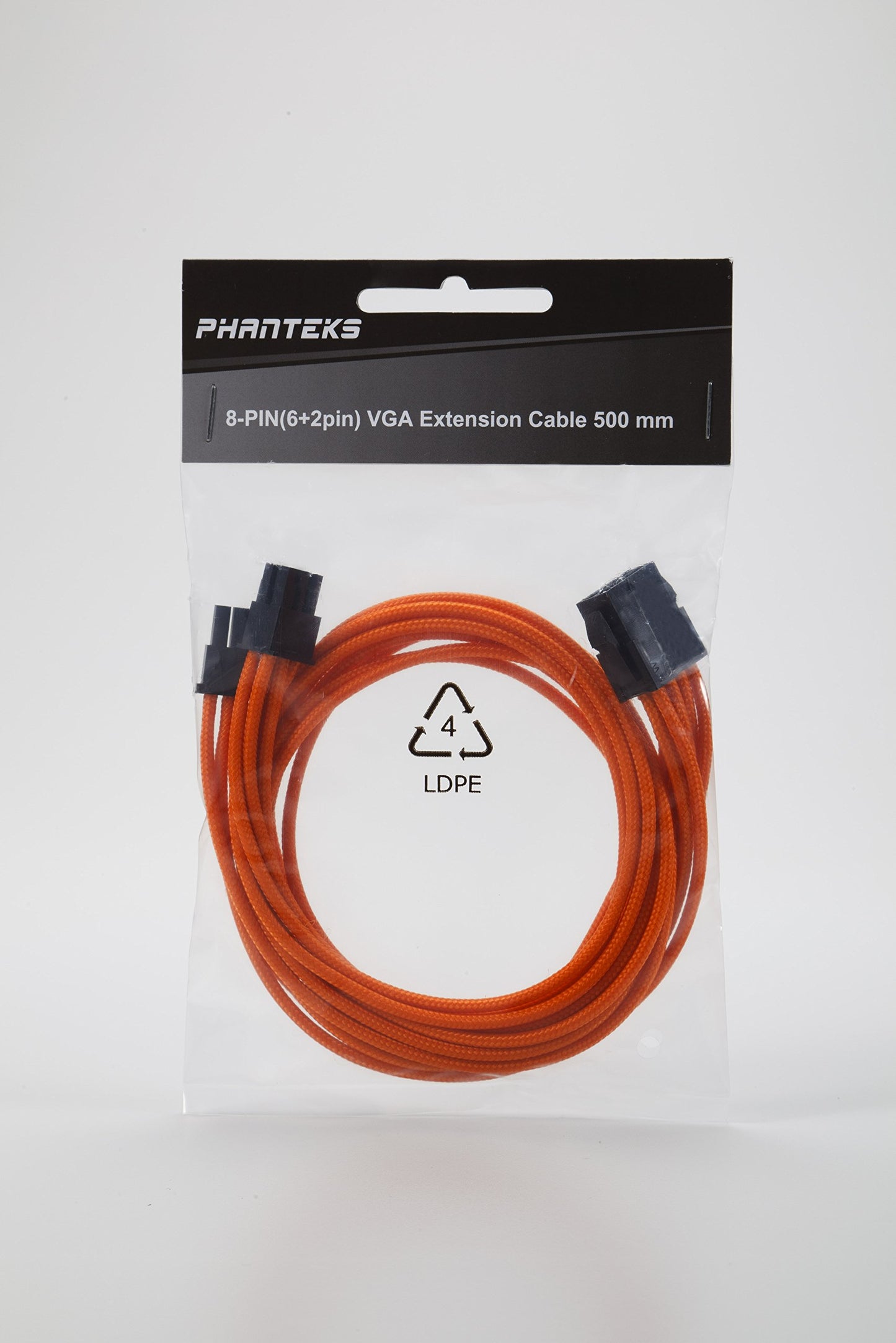 Phanteks PH-CB8V_OR 1.64 ft. (0.50m) 8 to 8 (6+2) Pin VGA Extension cable 500mm