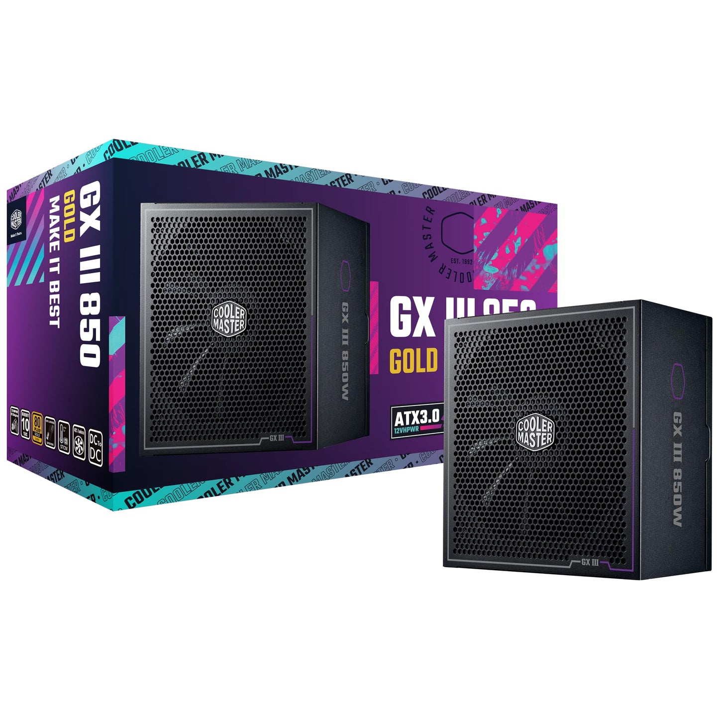 Cooler Master GX III Gold 850W ATX3.0 Full Modular Power Supply, 850W, 80+ Gold,