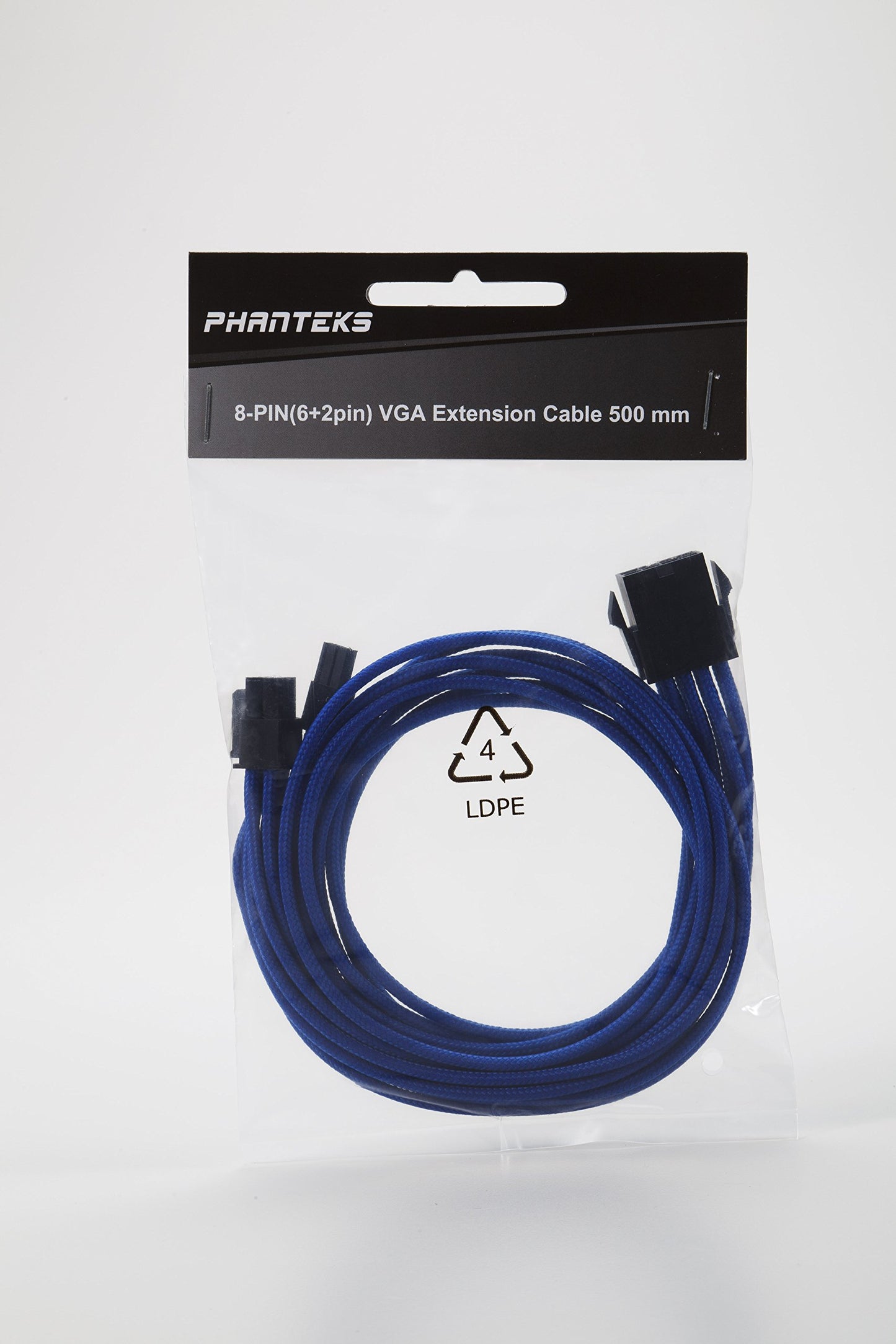 Phanteks PH-CB8V_BL 8 to 8 (6+2) Pin VGA Extension cable 500mm Length, Blue