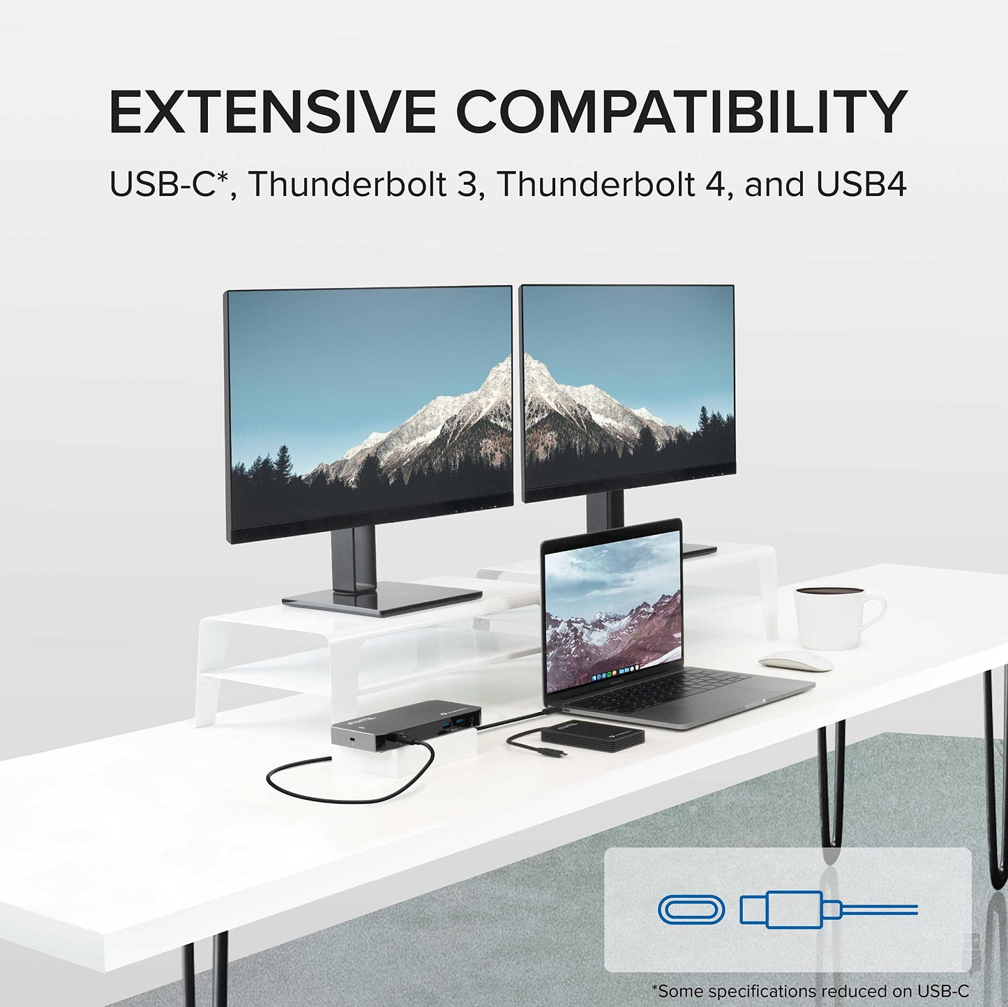 Plugable Thunderbolt 3 and USB C Docking Station with 96W Charging - Compatible