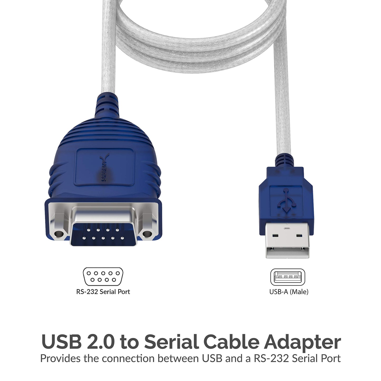 SABRENT USB 2.0 to Serial (9-Pin) DB-9 RS-232 Converter Cable, Prolific Chipset,