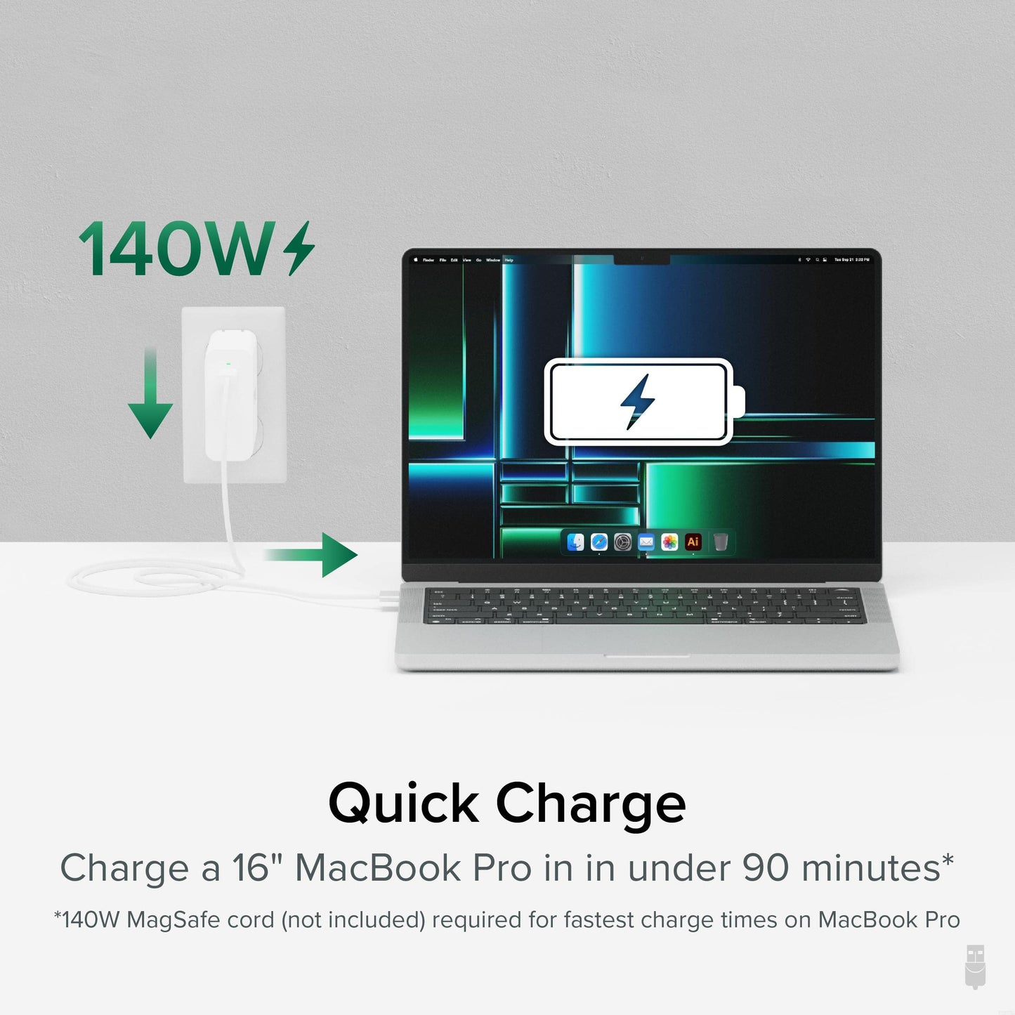 Plugable 140W USB C Charger, GaN Wall Charger for Laptop, PD 3.1 (EPR) Power