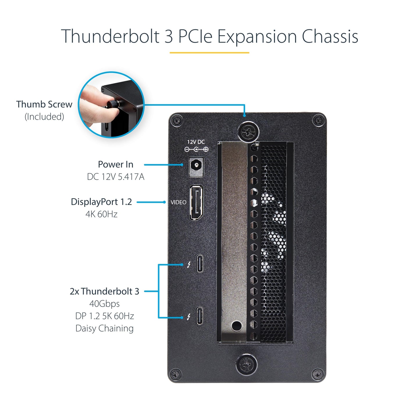 StarTech.com TB31PCIEX16 Thunderbolt 3 PCIe Expansion Chassis - Thunderbolt 3 to