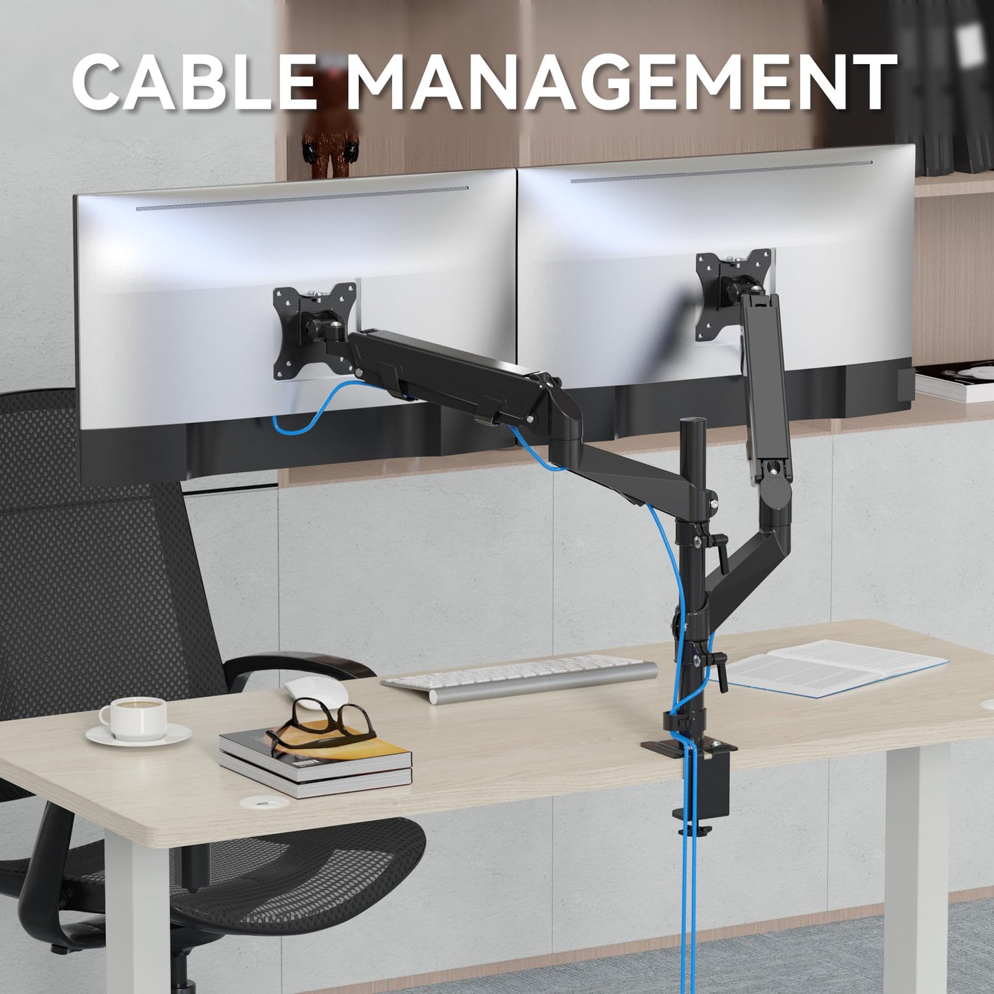 Rosewill Dual Monitor Mount, 15 -32 Inch Monitor Mount 2 Monitors, Ergonomic