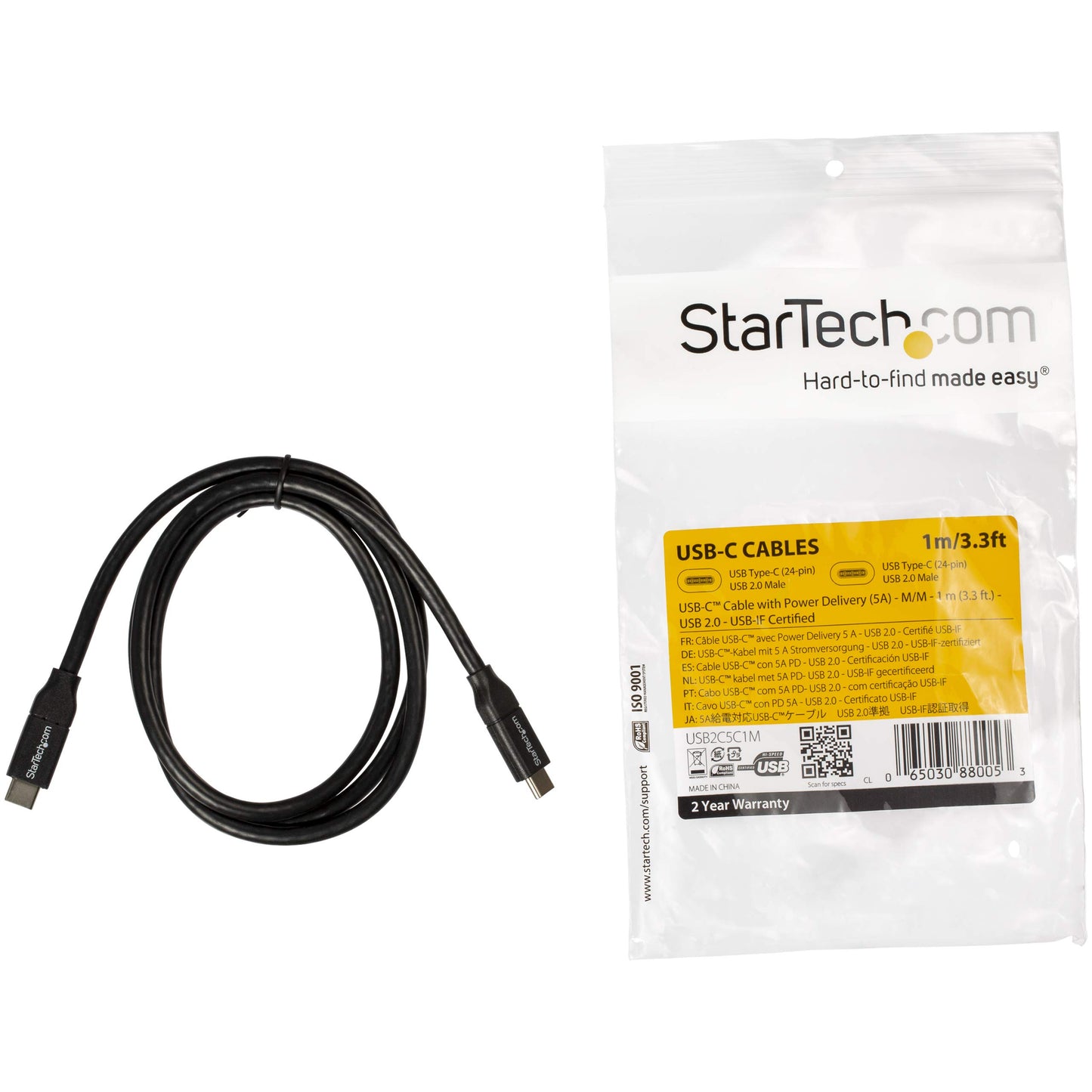 StarTech.com USB2C5C1M Black USB Cable