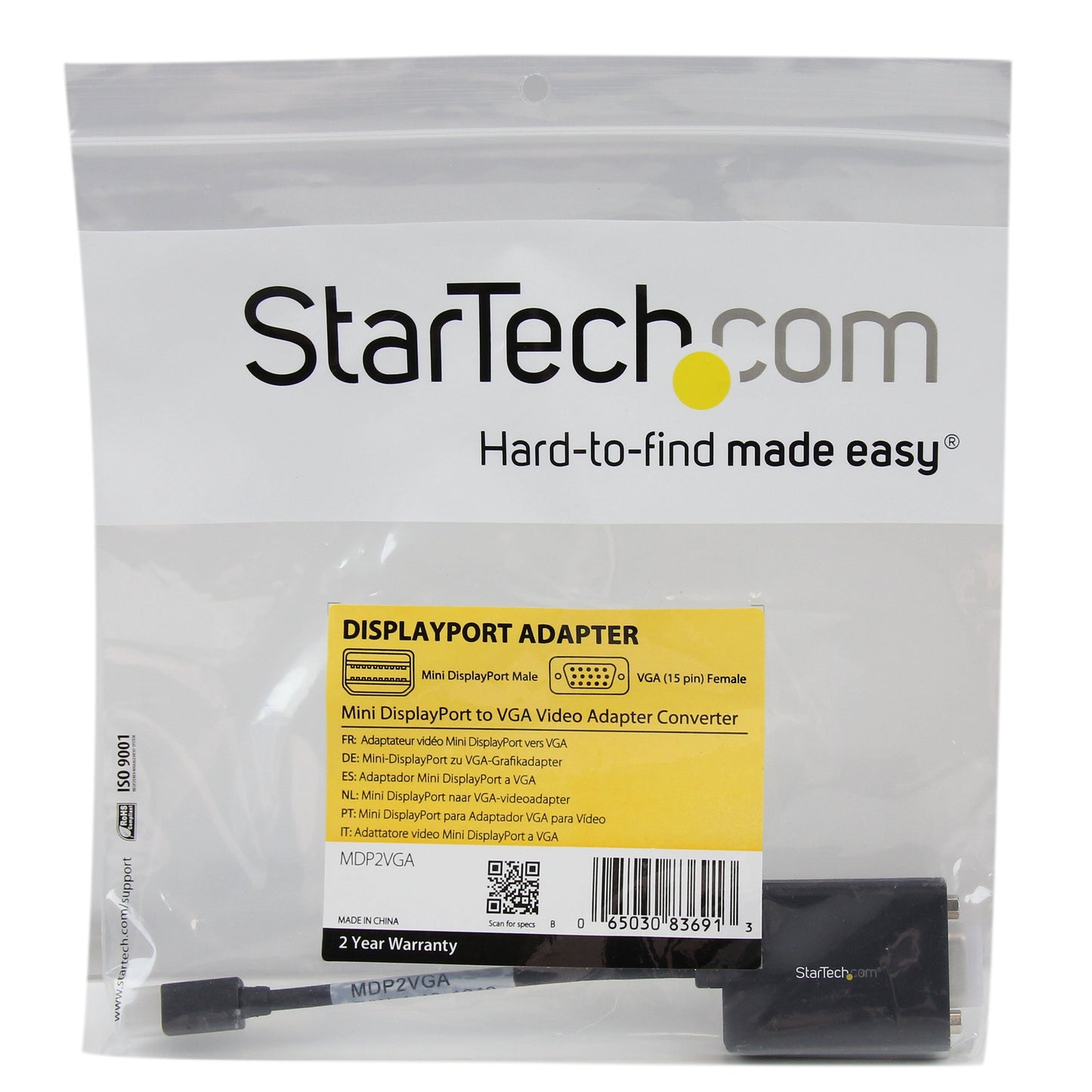 StarTech.com MDP2VGA Mini DisplayPort to VGA Video Adapter Converter