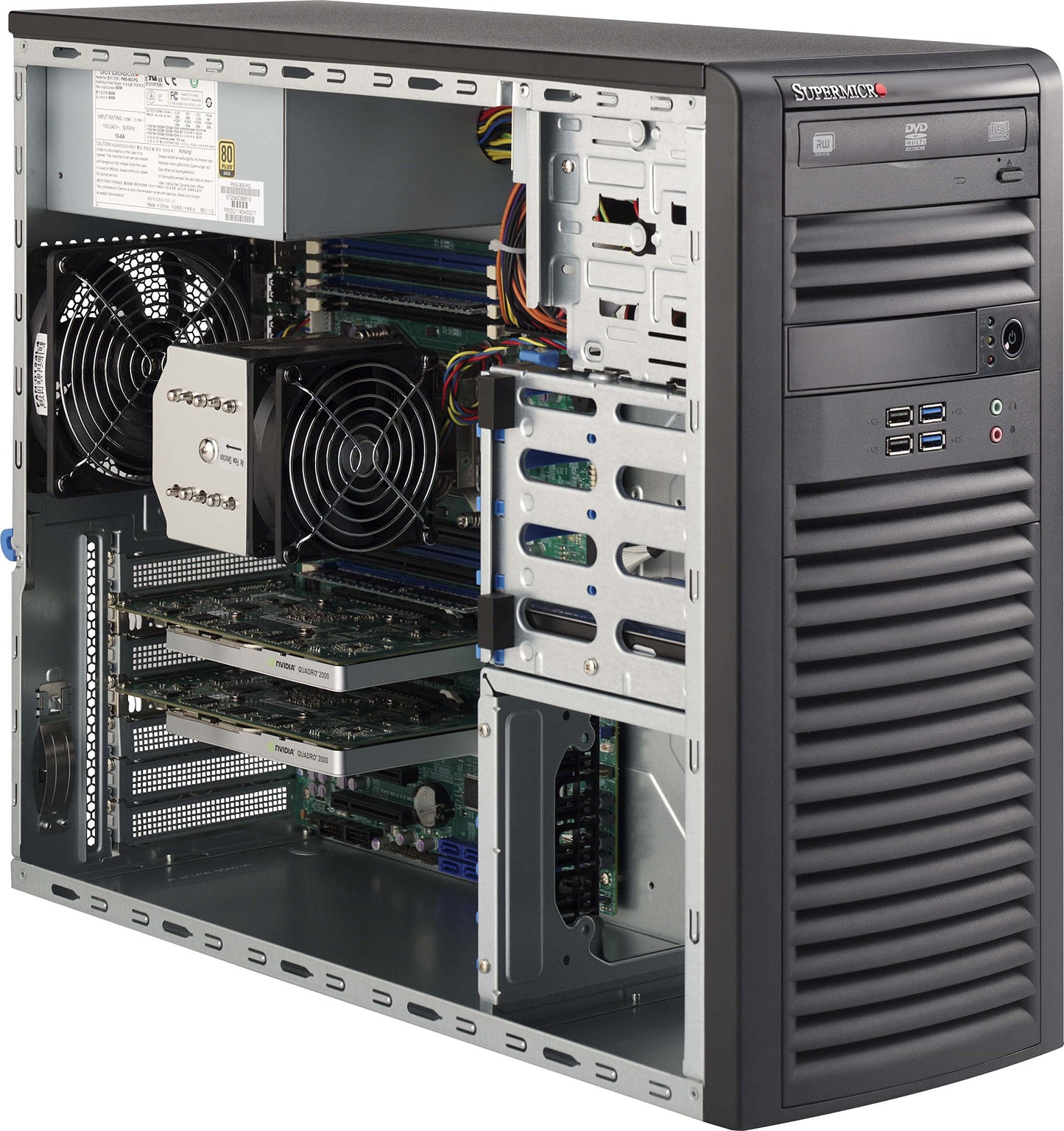 Supermicro Superchassis Cse-732D4-903B 900W Mid-Tower Sever Chassis (Black)