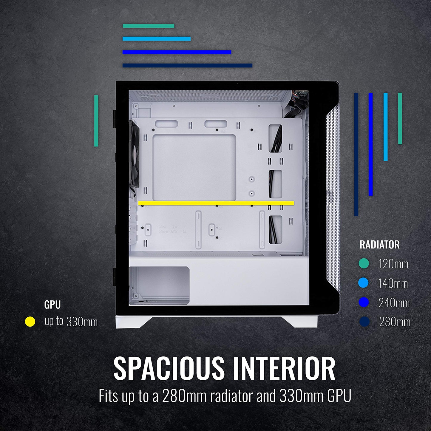 Thermaltake S100 Tempered Glass Snow Edition Micro-ATX Mini-Tower Computer Case