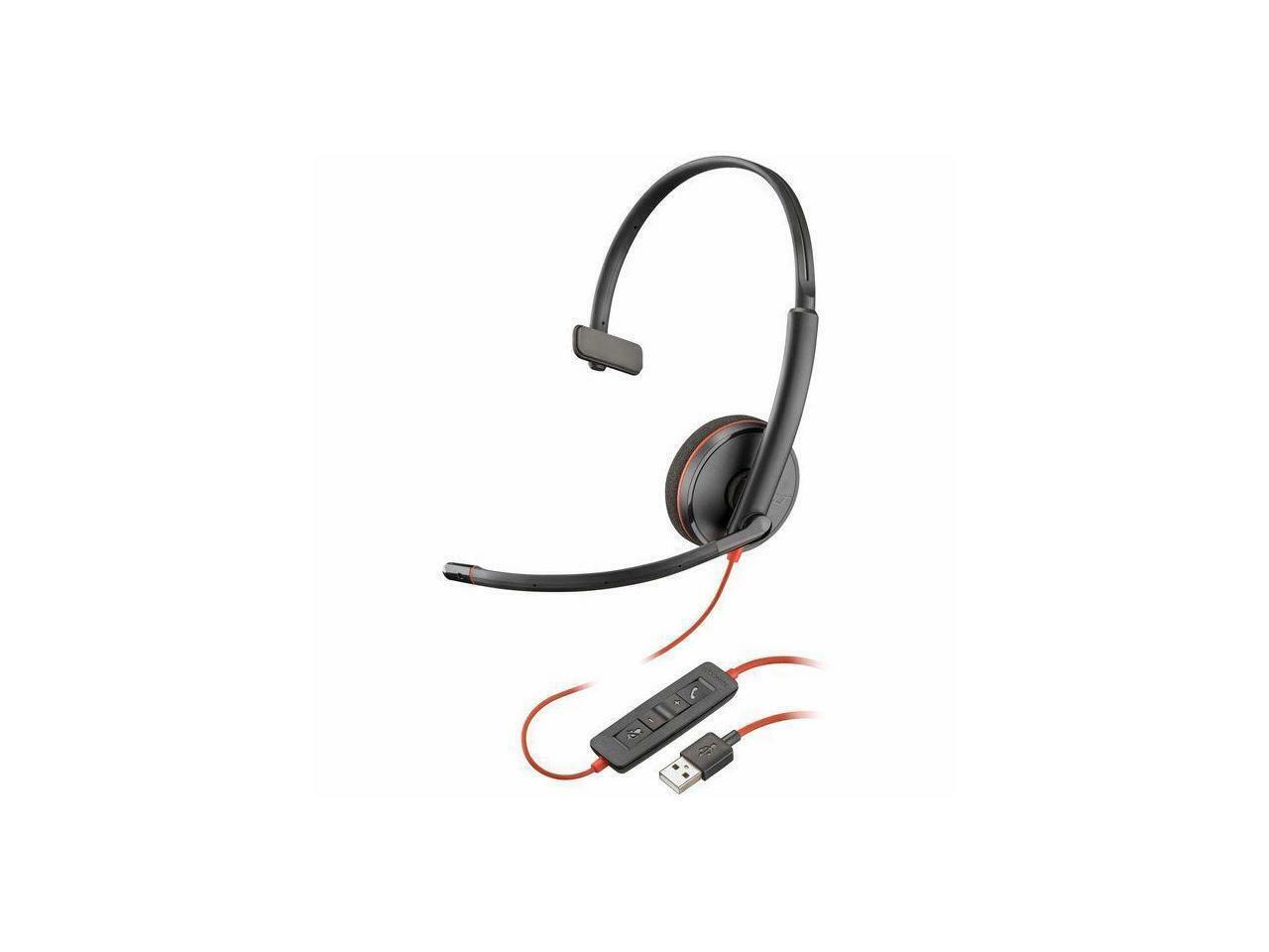 Poly Blackwire 3210 Monaural USB-A Headset TAA (Bulk) - Mono - USB Type A -